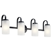 Kennewick 32" 4-Light Bath Vanity Light, Black Finish - Bees Lighting