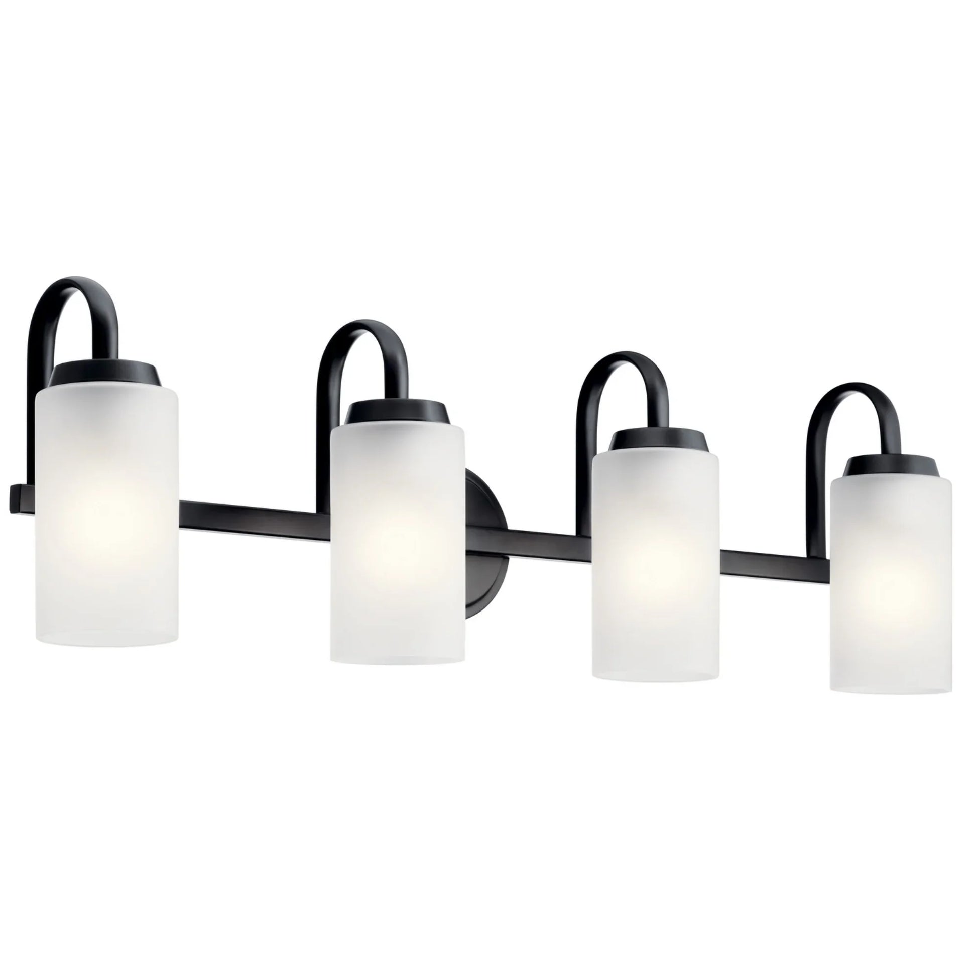 Kennewick 32" 4-Light Bath Vanity Light, Black Finish - Bees Lighting