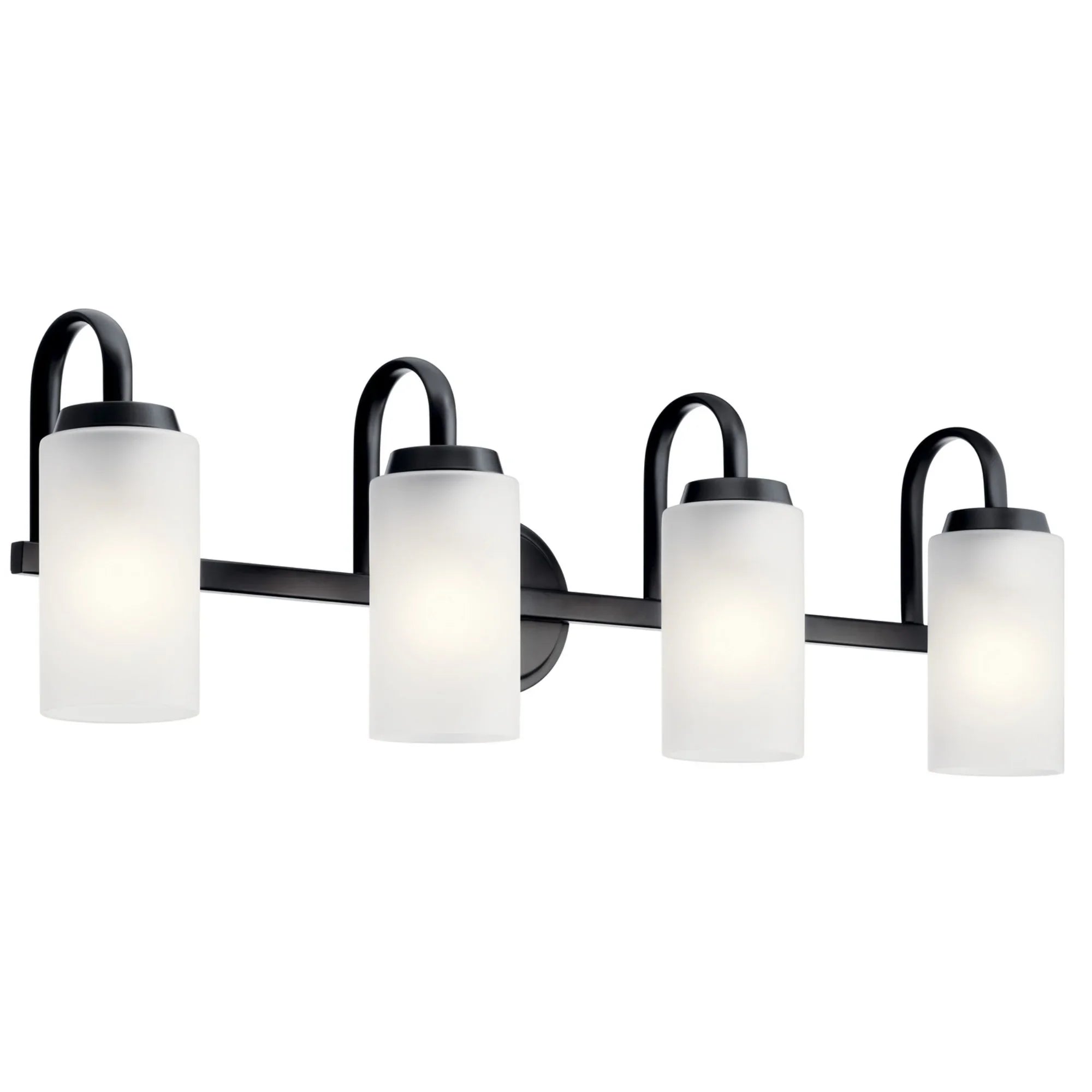 Kennewick 32" 4-Light Bath Vanity Light, Black Finish - Bees Lighting
