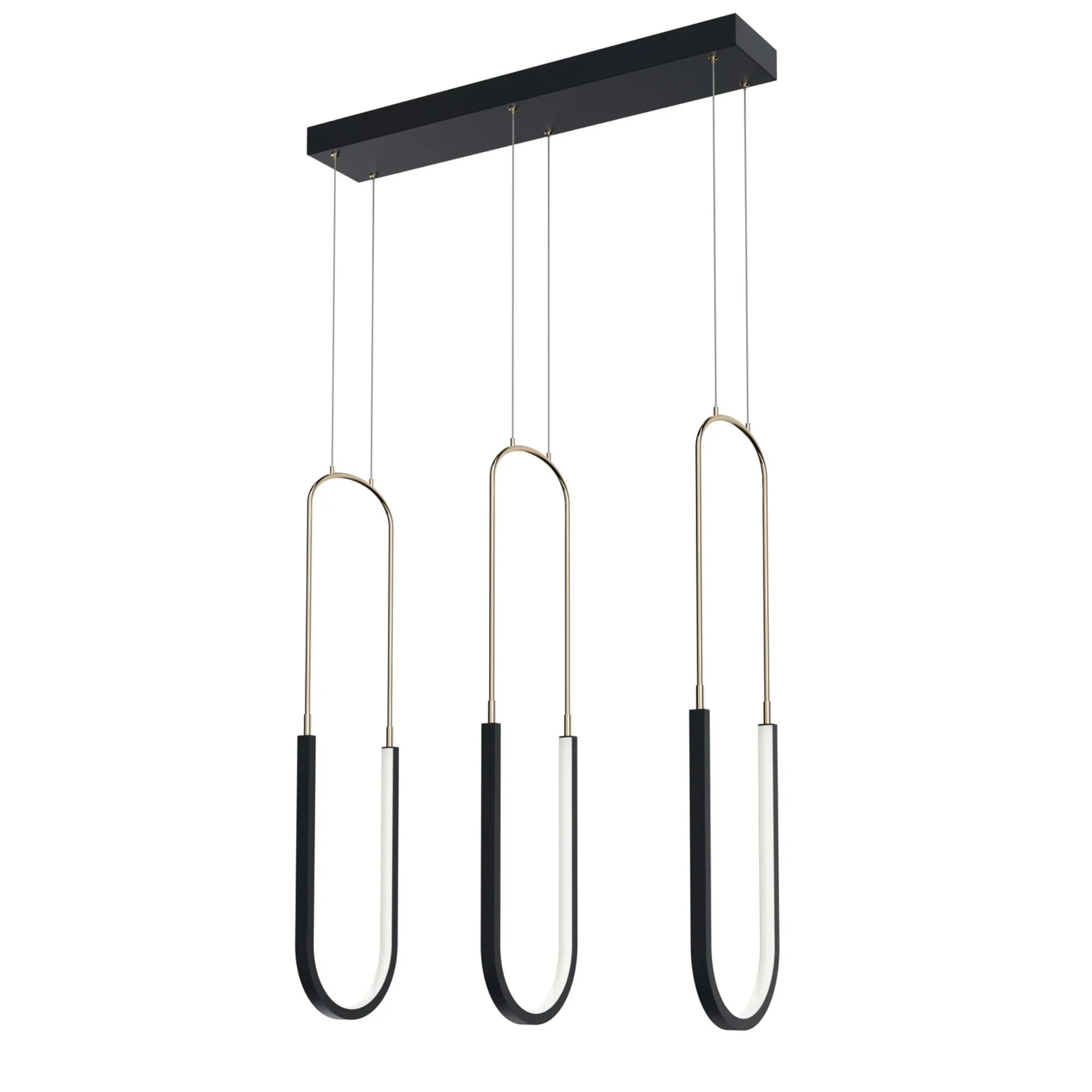 Wayan 24" LED Linear Chandelier, Matte Black Finish - Bees Lighting