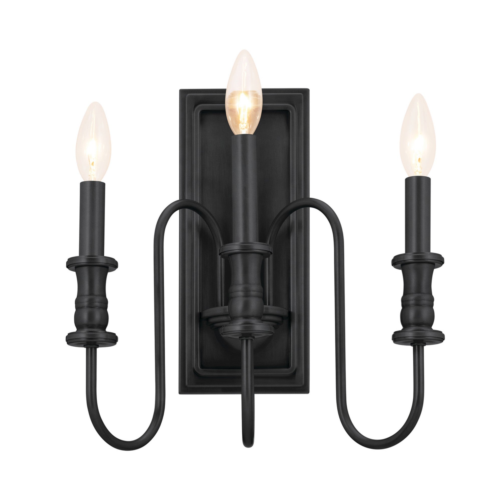 Karthe 15 in. 3 Lights Armed Sconce Black finish