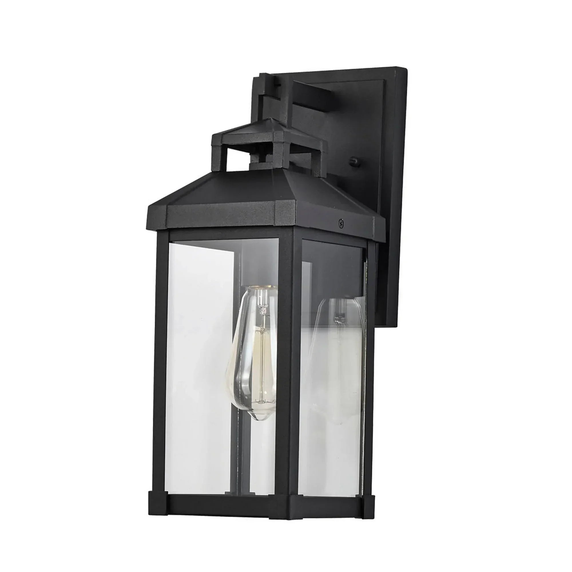 Corning 1 Light Outdoor Wall Light Matte Black Finish, Clear Glass - Bees Lighting