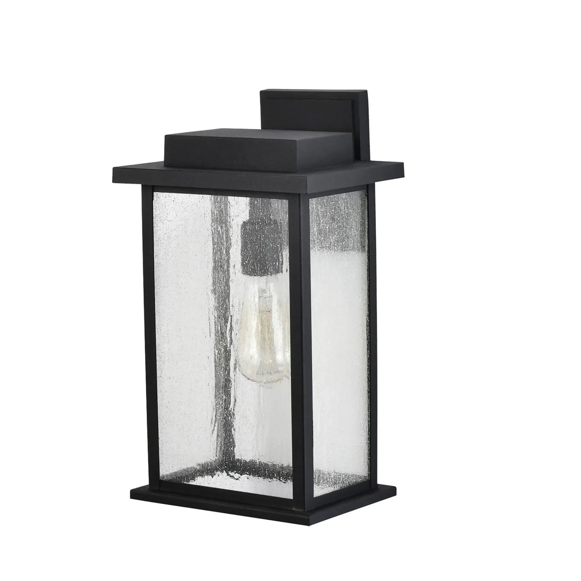 Sullivan 1 Light Outdoor Wall Light Matte Black Finish, Clear Seeded Glass - Bees Lighting