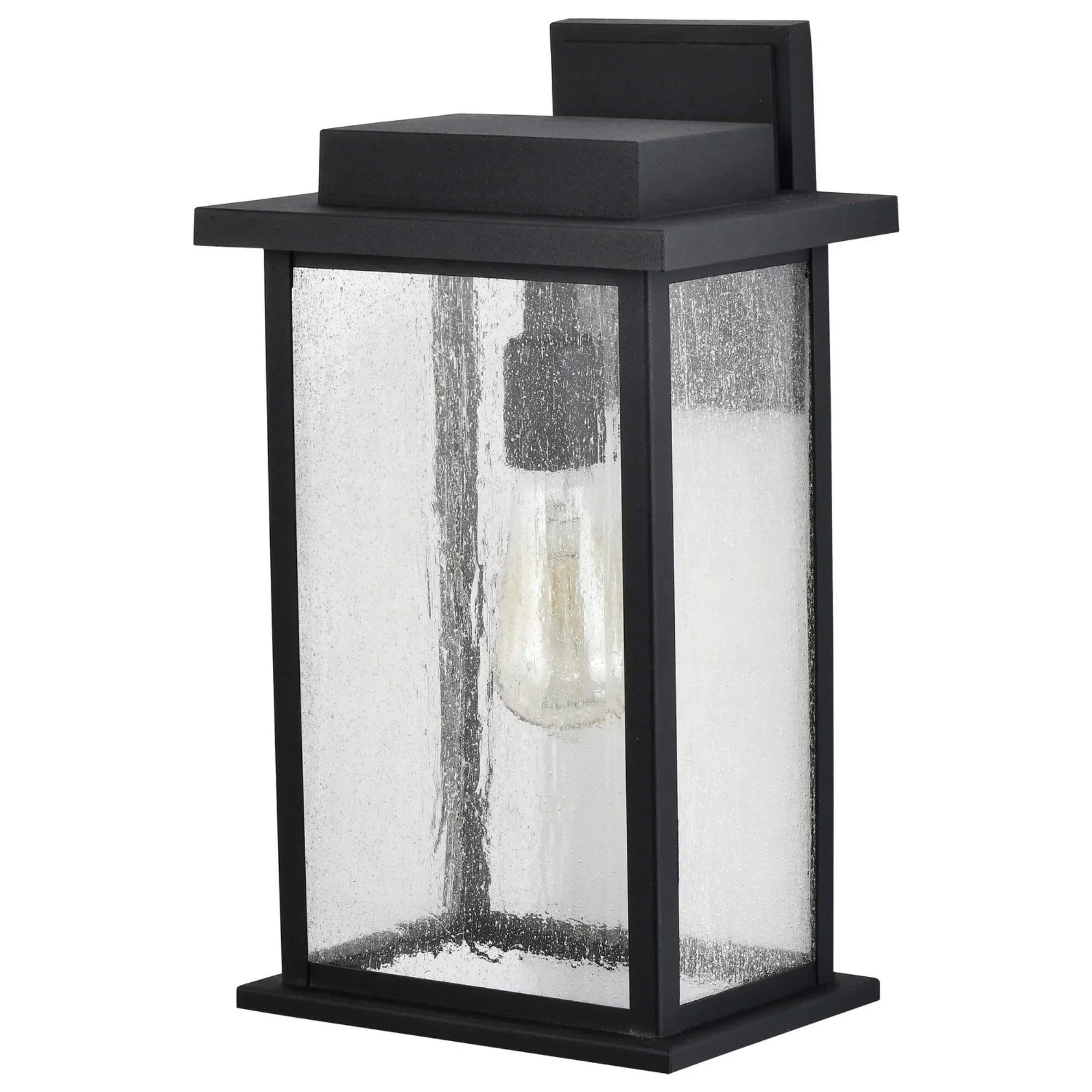 Sullivan 1 Light Outdoor Wall Light Matte Black Finish, Clear Seeded Glass - Bees Lighting