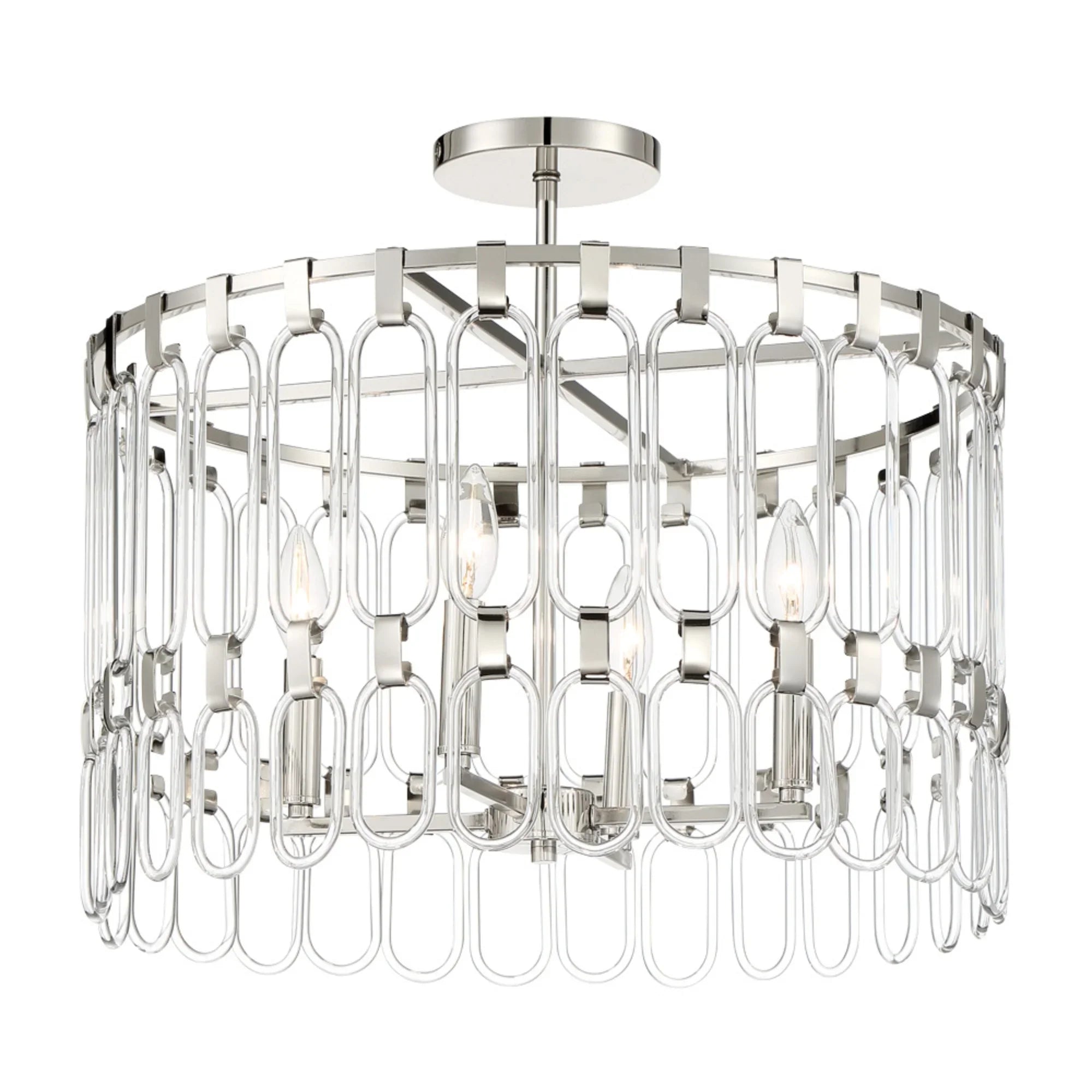 Charming 20" 4-Light Pendant, Polished Nickel Finish - Bees Lighting