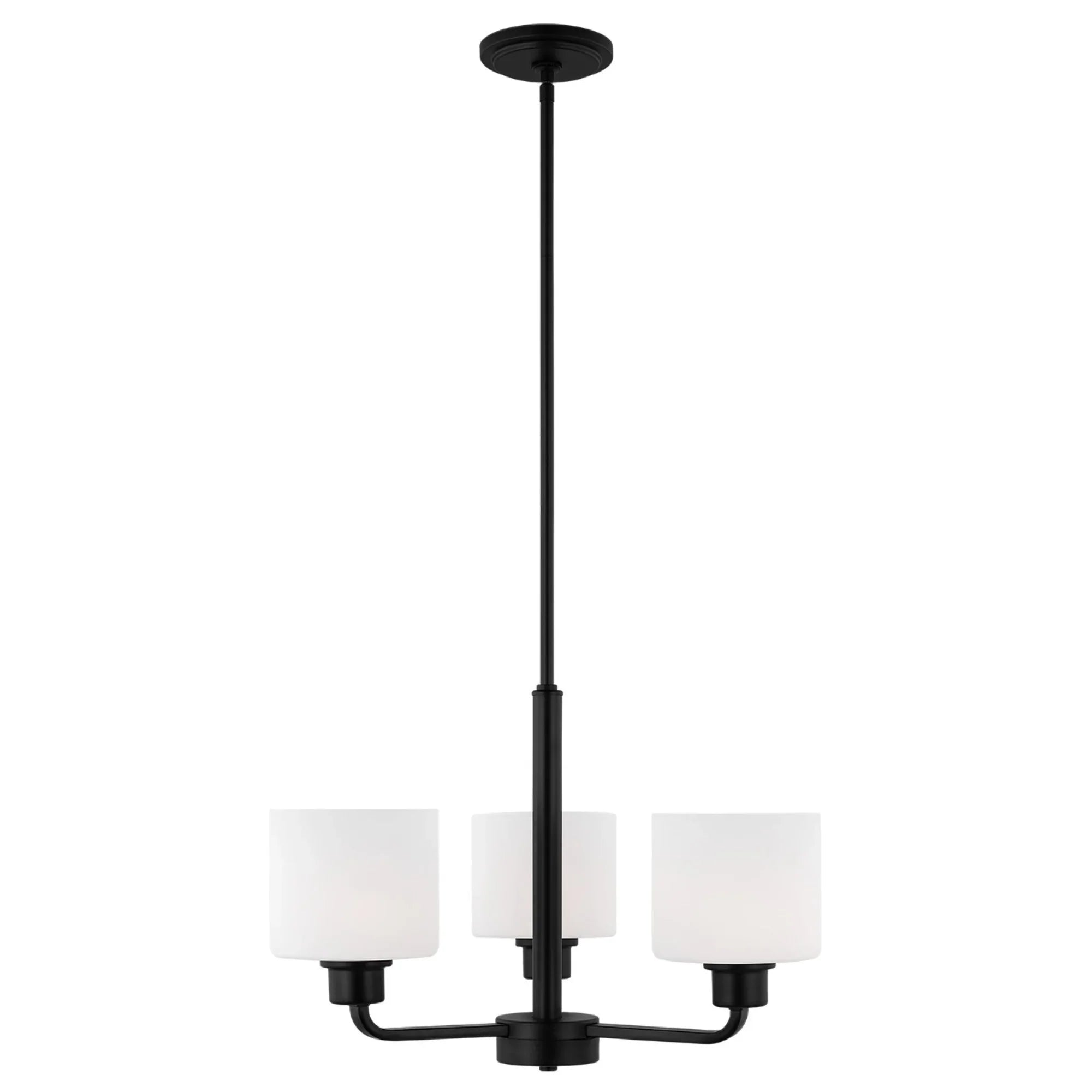 Canfield 20" 3-Light Chandelier, Midnight Black Finish - Bees Lighting