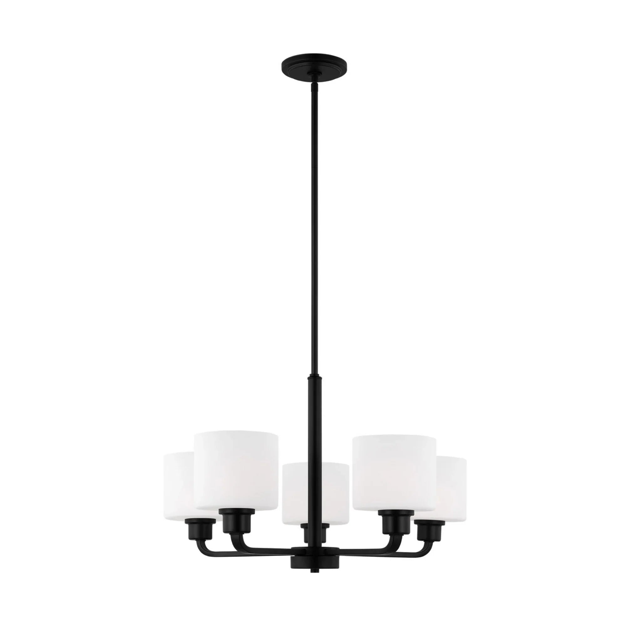 Canfield 24" 5-Light LED Chandelier, Midnight Black Finish - Bees Lighting