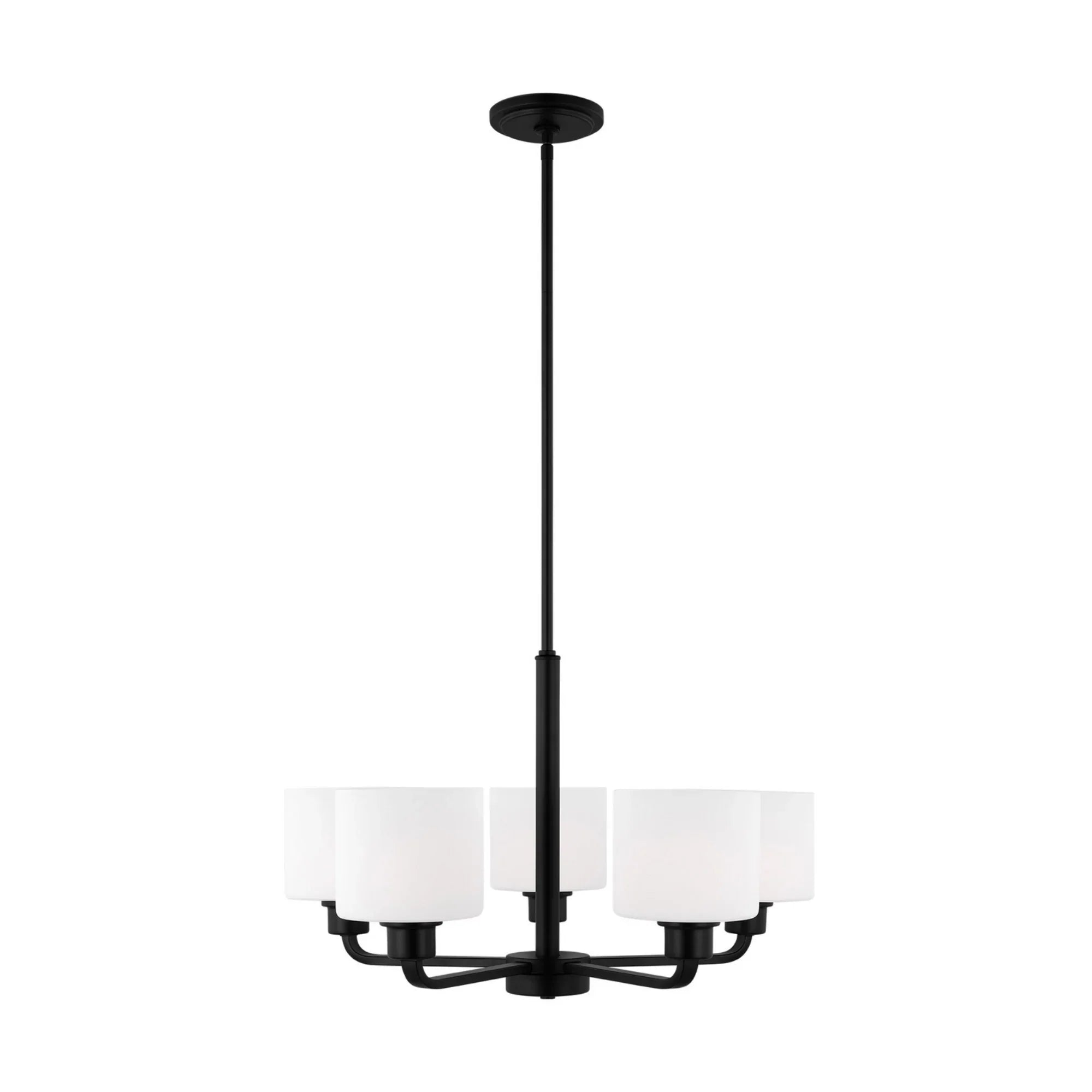 Canfield 24" 5-Light LED Chandelier, Midnight Black Finish - Bees Lighting