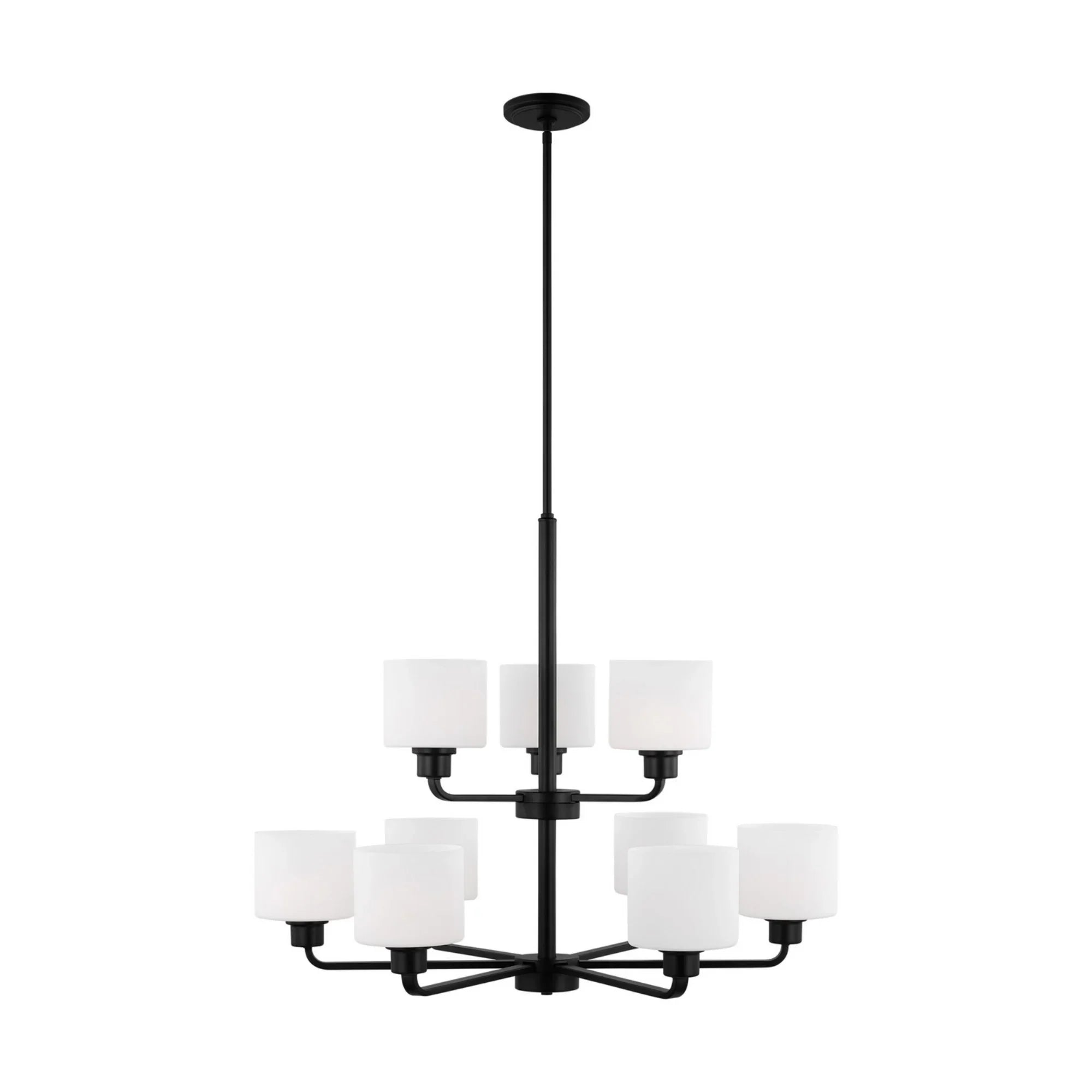 Canfield 31" 9-Light LED Chandelier, Midnight Black Finish - Bees Lighting