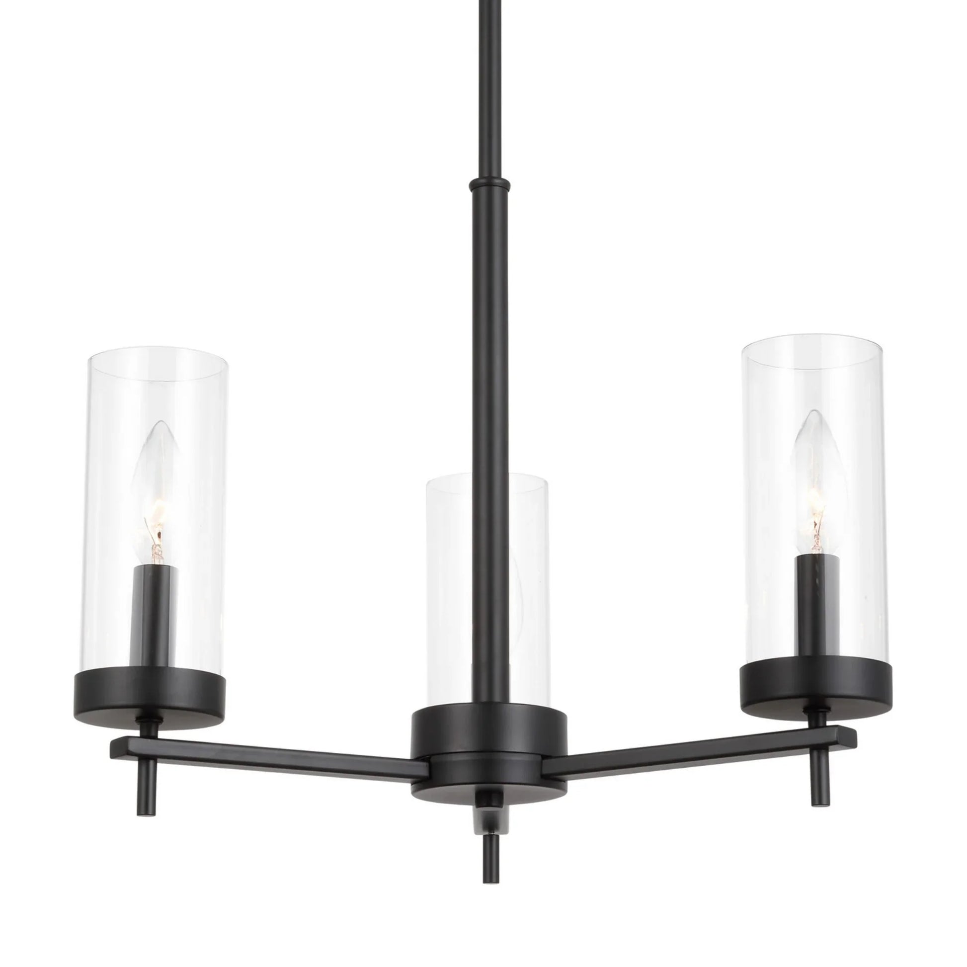 Zire 18" 3-Light Chandelier, Midnight Black Finish - Bees Lighting