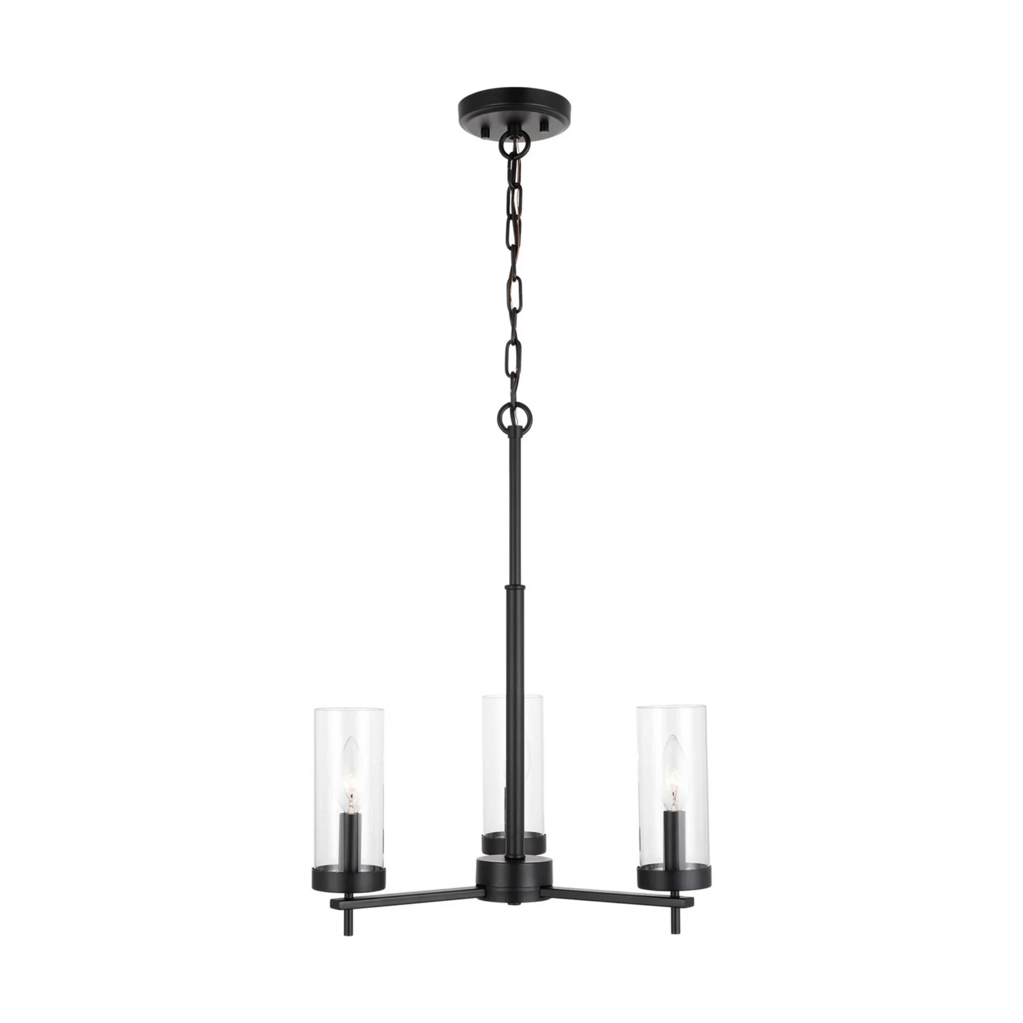Zire 18" 3-Light Chandelier, Midnight Black Finish - Bees Lighting