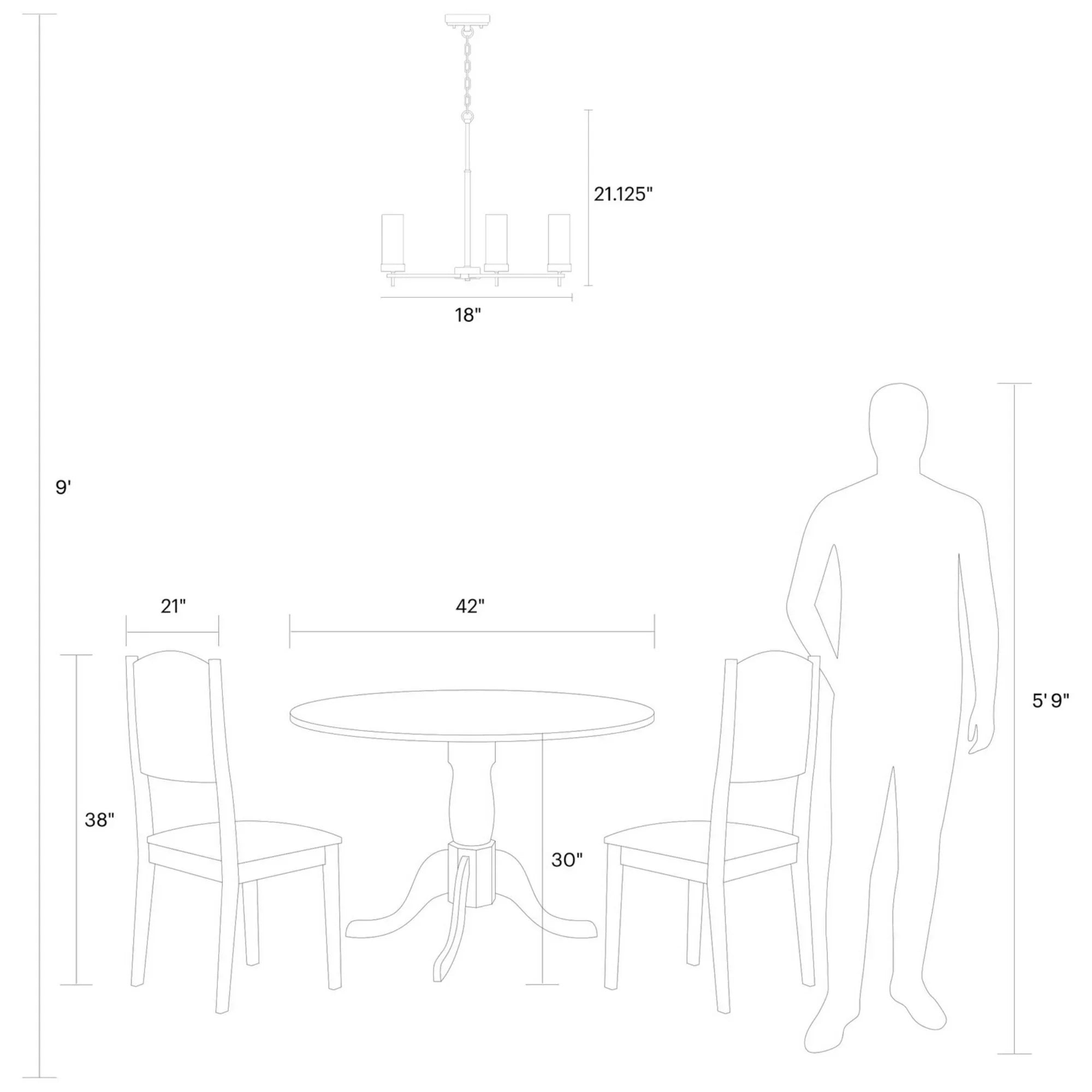 Zire 18" 3-Light Chandelier, Satin Brass Finish - Bees Lighting