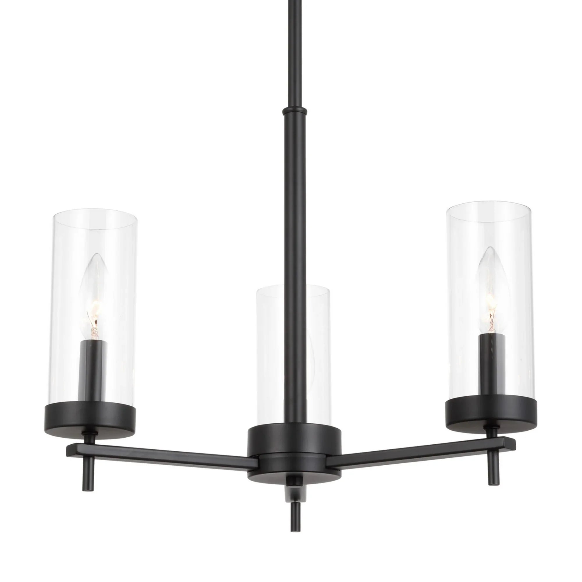 Zire 18" 3-Light LED Chandelier, Midnight Black Finish - Bees Lighting
