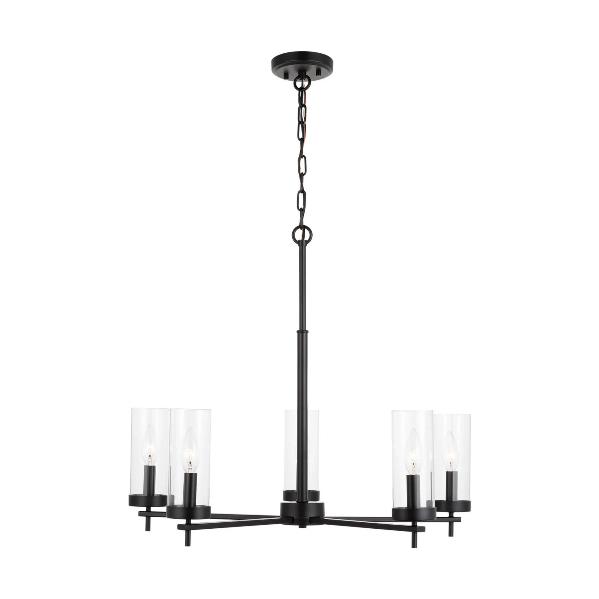 Zire 26" 5-Light LED Chandelier, Midnight Black Finish - Bees Lighting