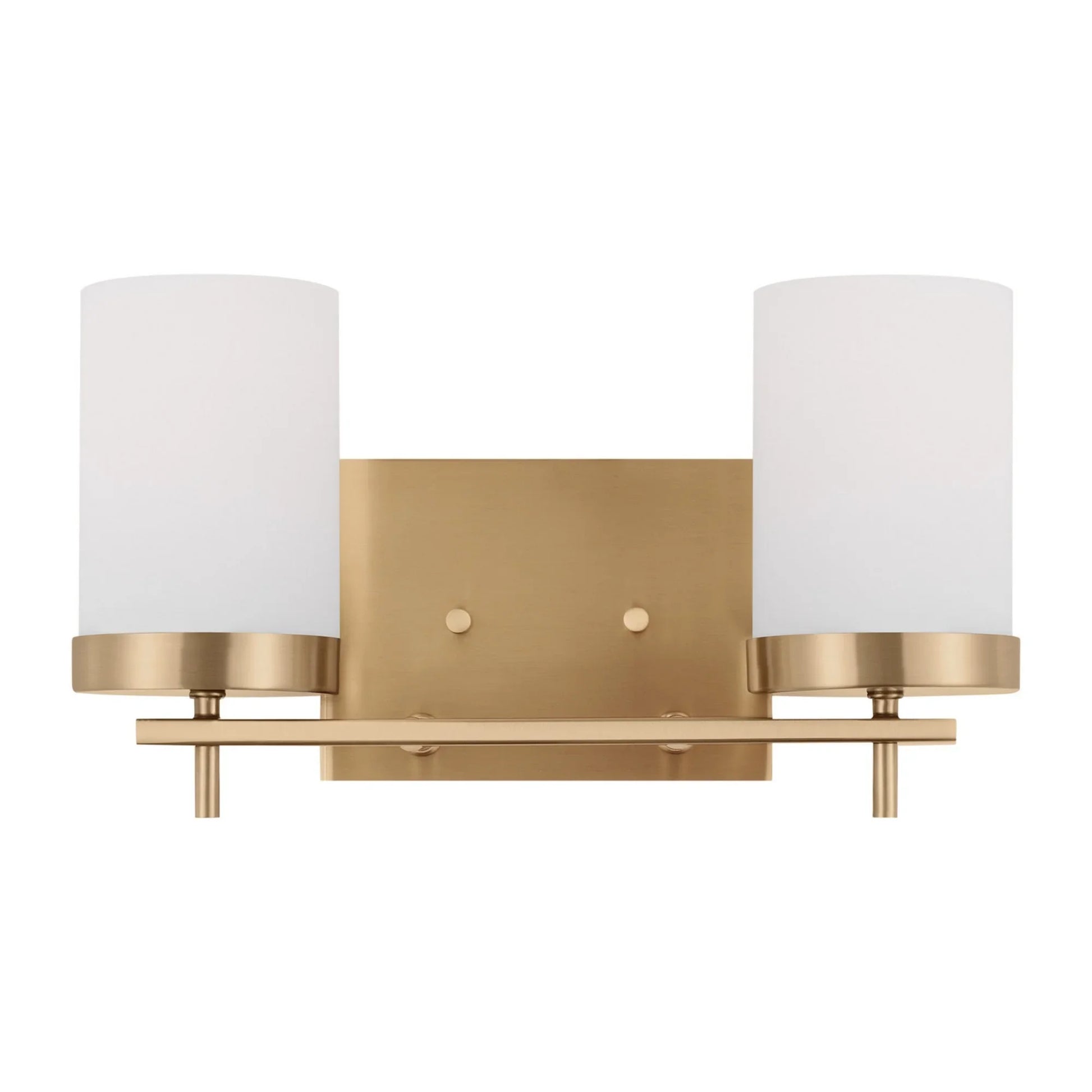 Zire 14" 2-Light LED Bathroom Vanity, Satin Brass Finish - Bees Lighting