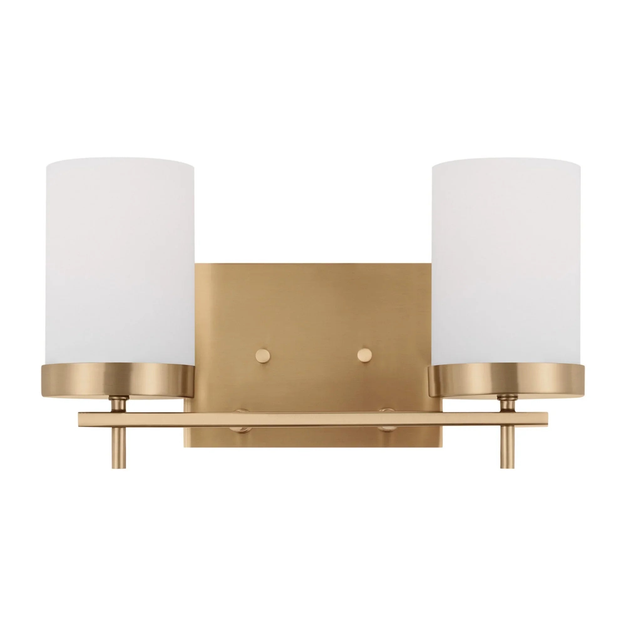 Zire 14" 2-Light LED Bathroom Vanity, Satin Brass Finish - Bees Lighting