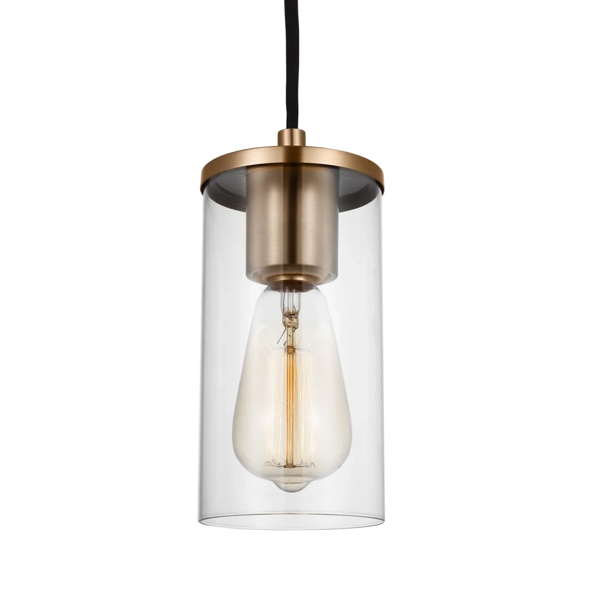 Zire 4" Mini Pendant, Satin Brass Finish - Bees Lighting