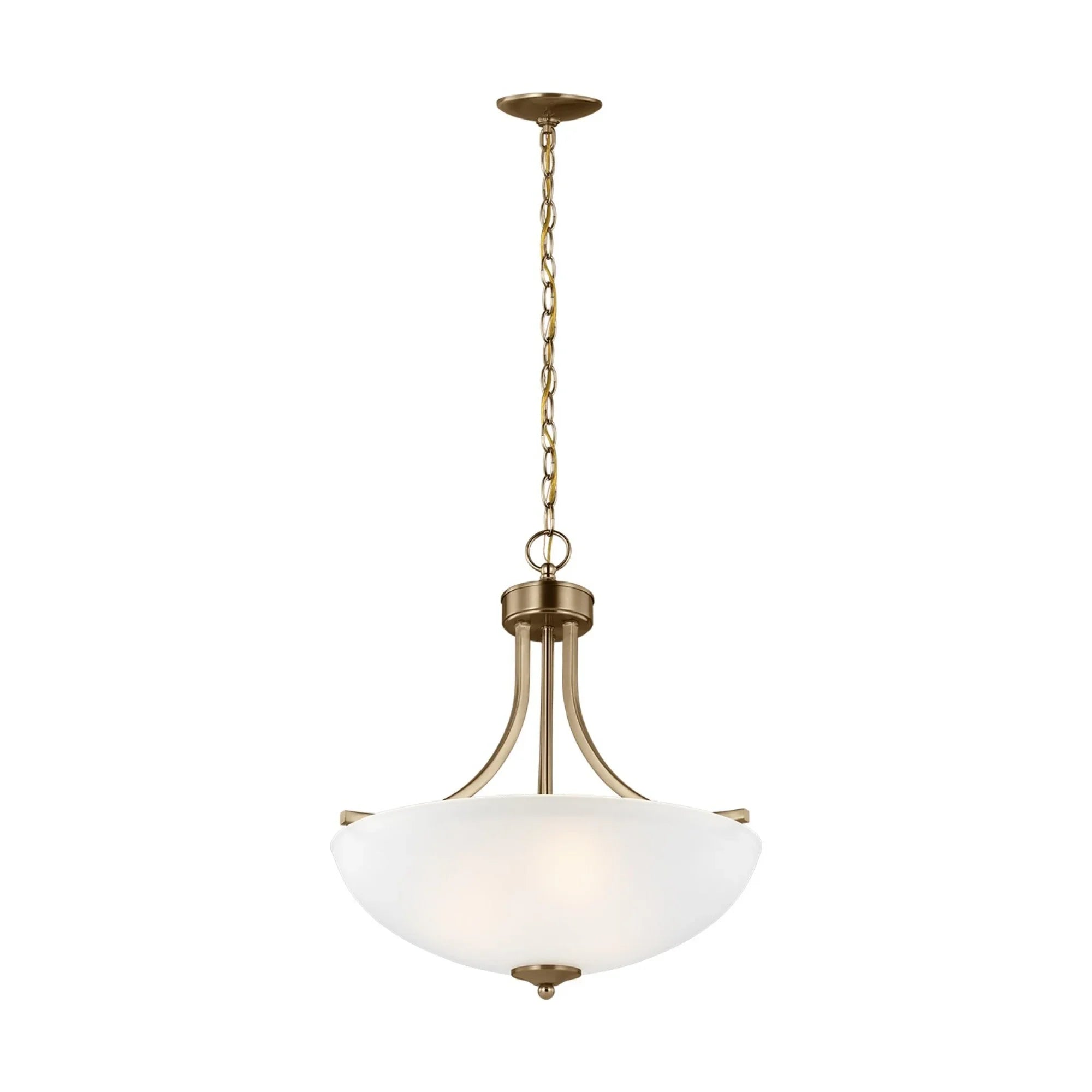 Geary 19" Medium 3-Light Pendant, Satin Brass Finish - Bees Lighting