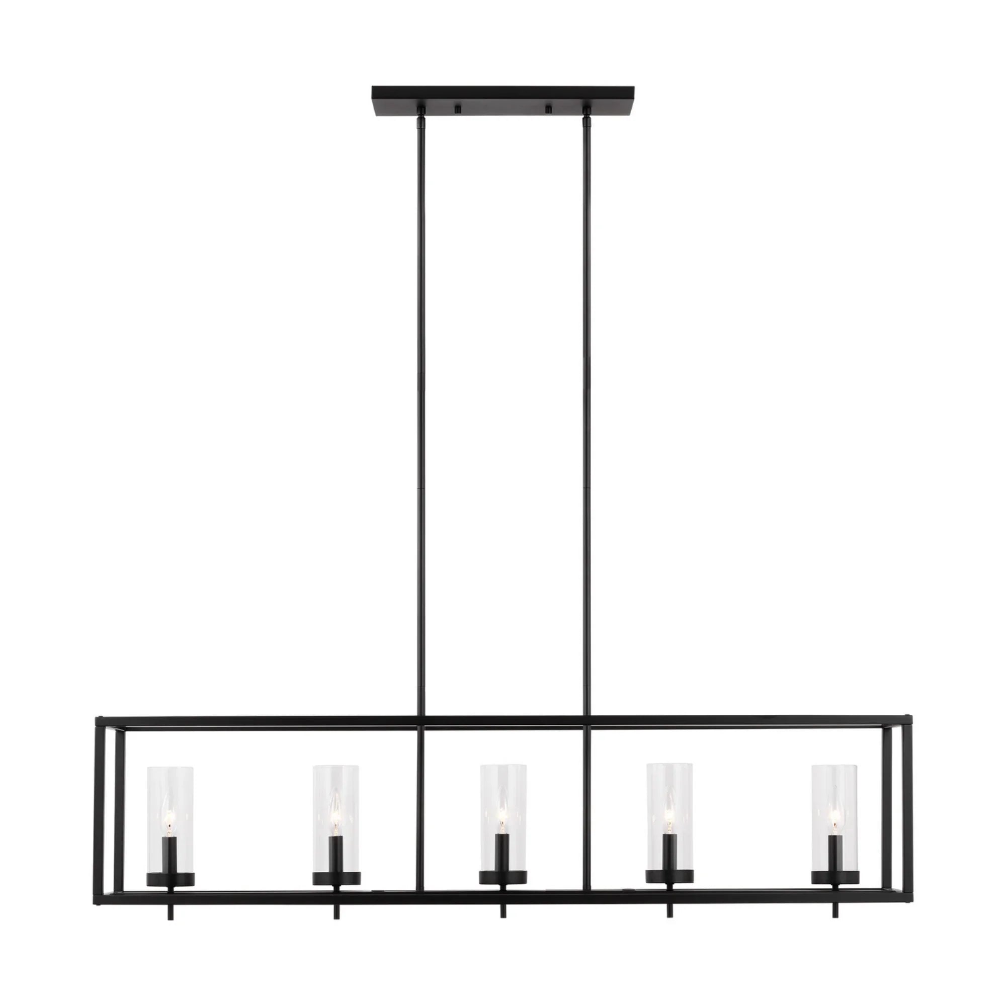 Zire 48" 5-Light Island Pendant, Midnight Black Finish - Bees Lighting