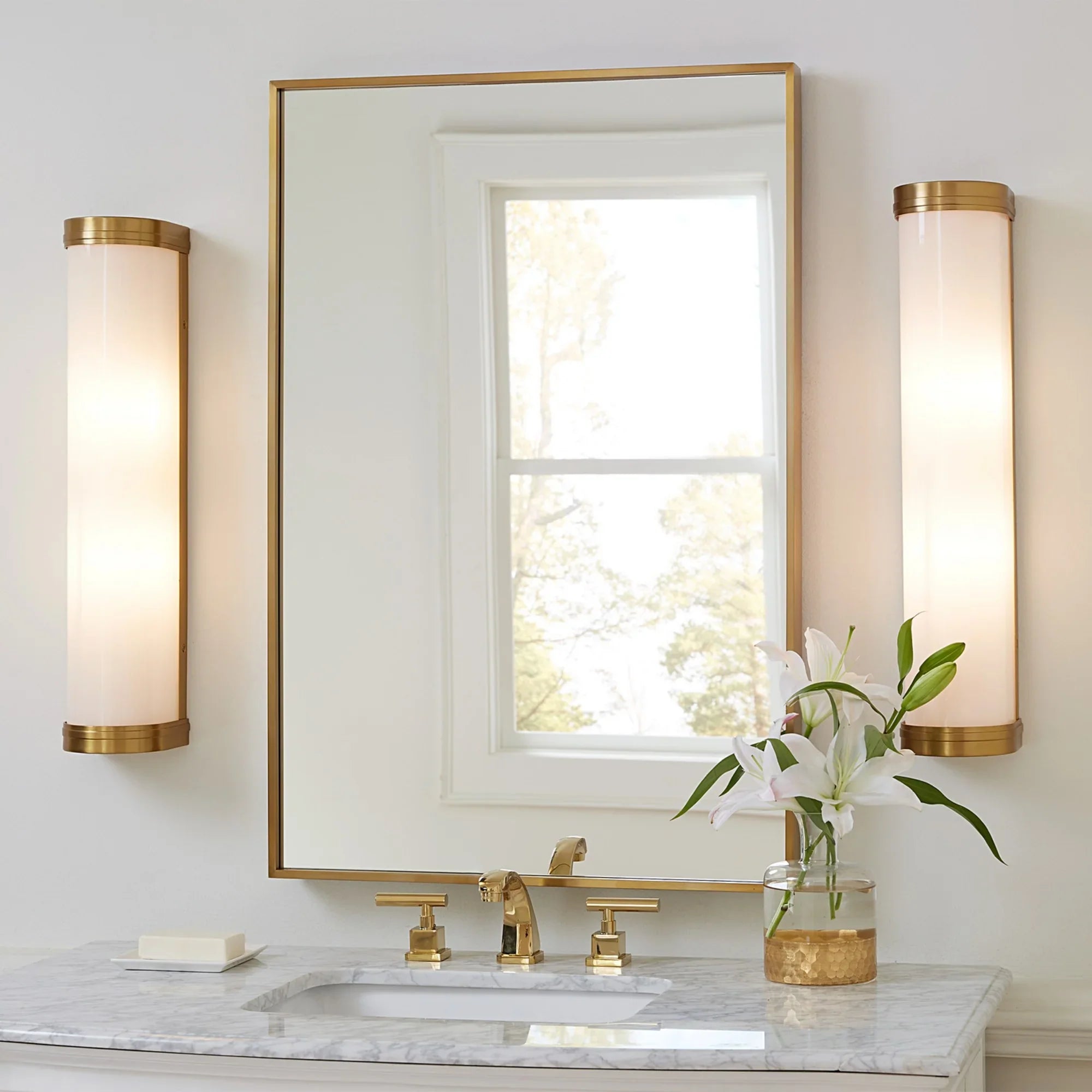 Ifran 24" Large Bathroom Vanity, Burnished Brass Finish - Bees Lighting