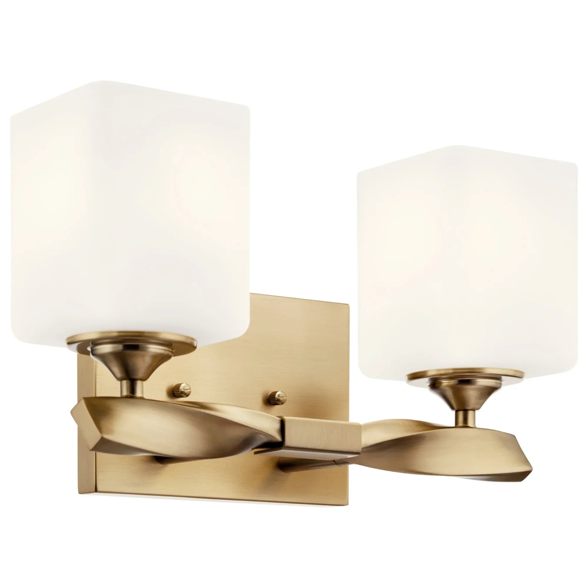 Marette 14" 2-Light Bath Vanity Light, Champagne Bronze Finish - Bees Lighting