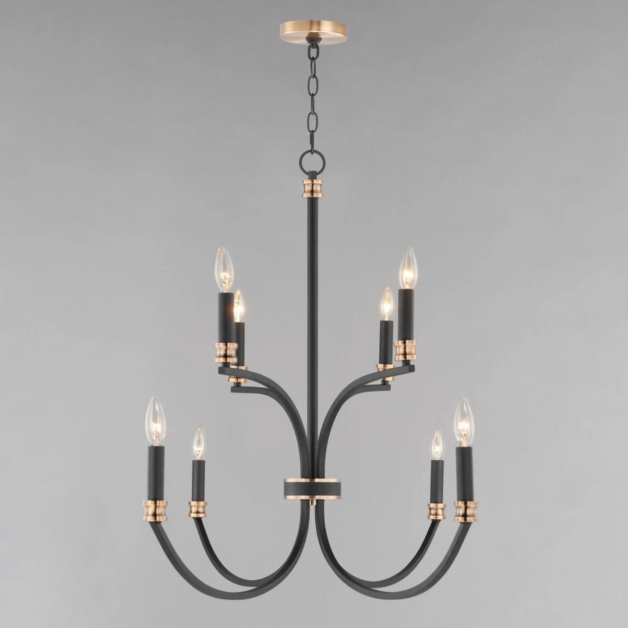 Charlton 48" 8 Lights Chandelier, Black Finish - Bees Lighting