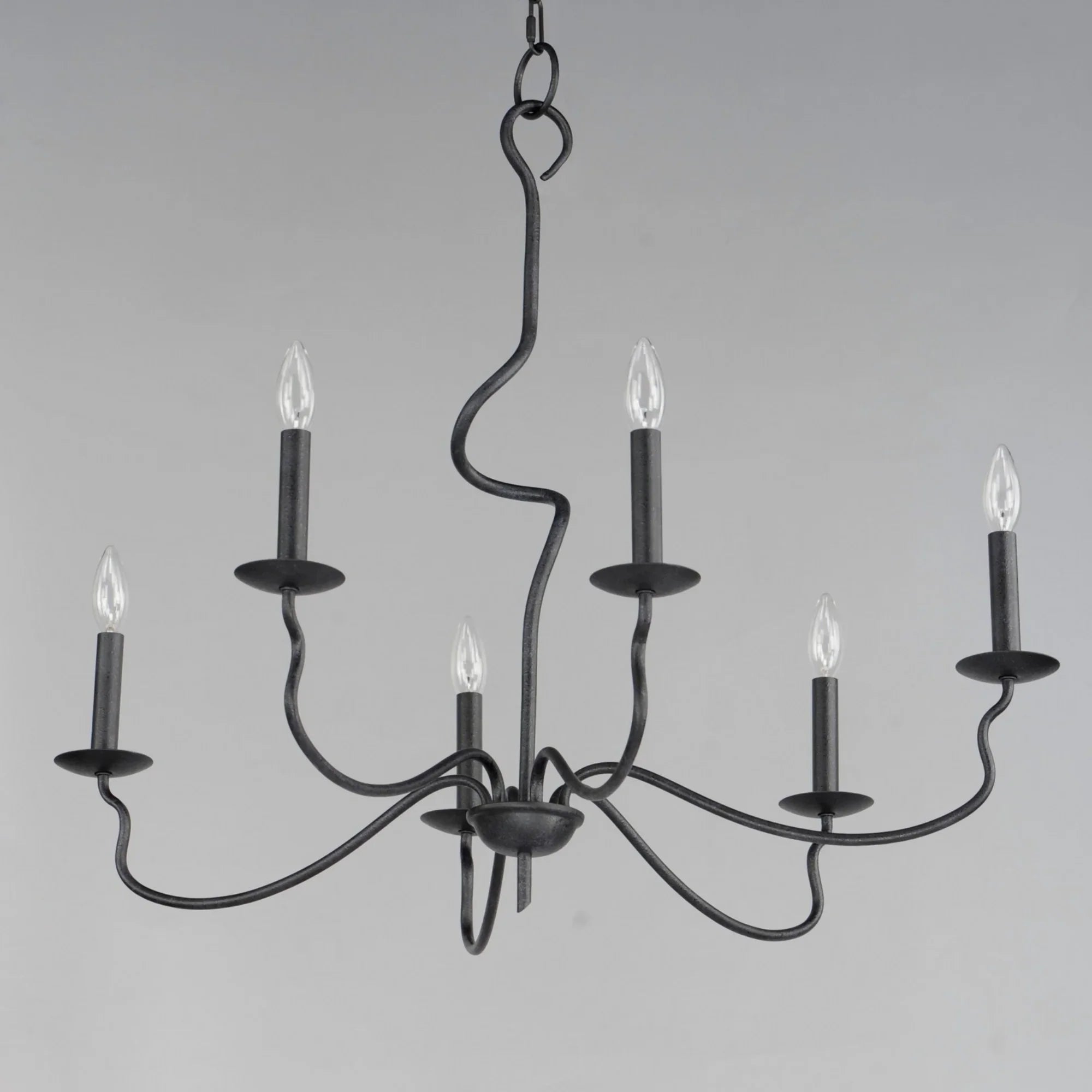 Padrona 33" 6 lights Chandelier, Black Oxide finish - Bees Lighting