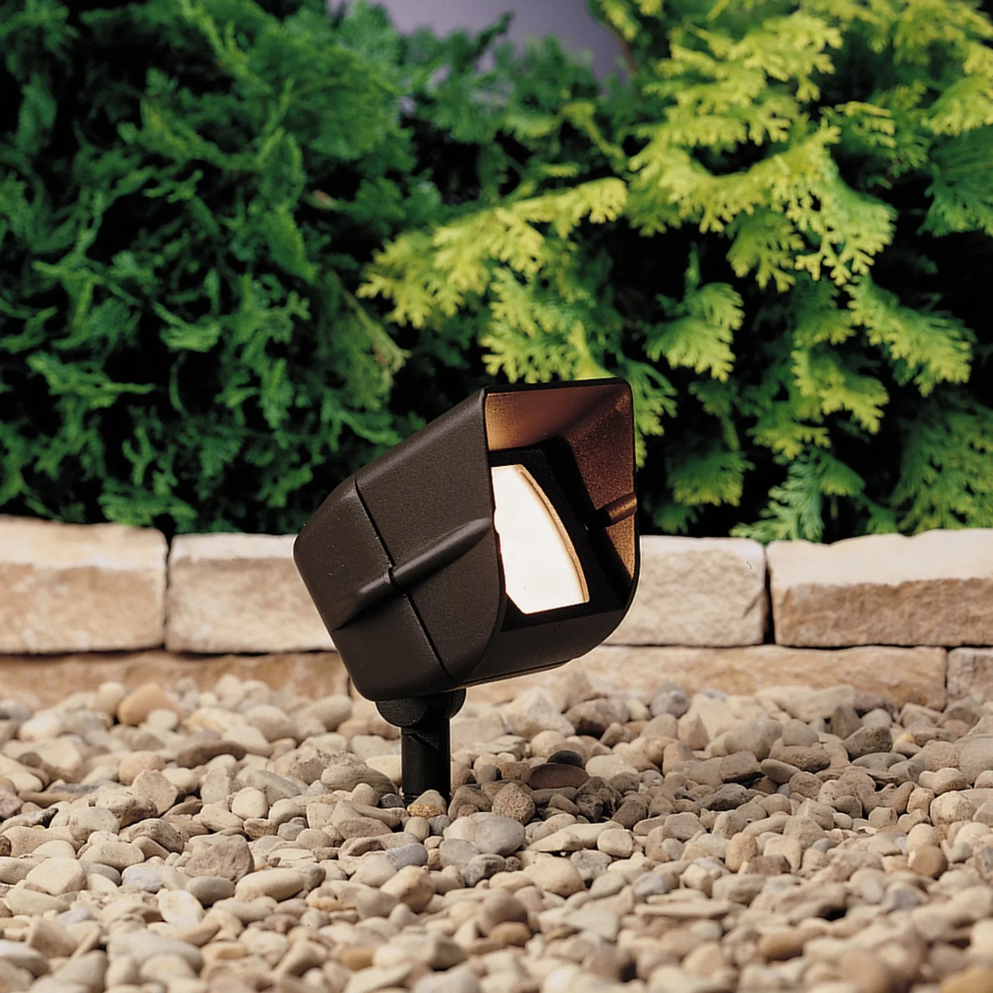 Mini Hooded Adjustable Wide Flood Light, Textured Architectural Bronze - Bees Lighting