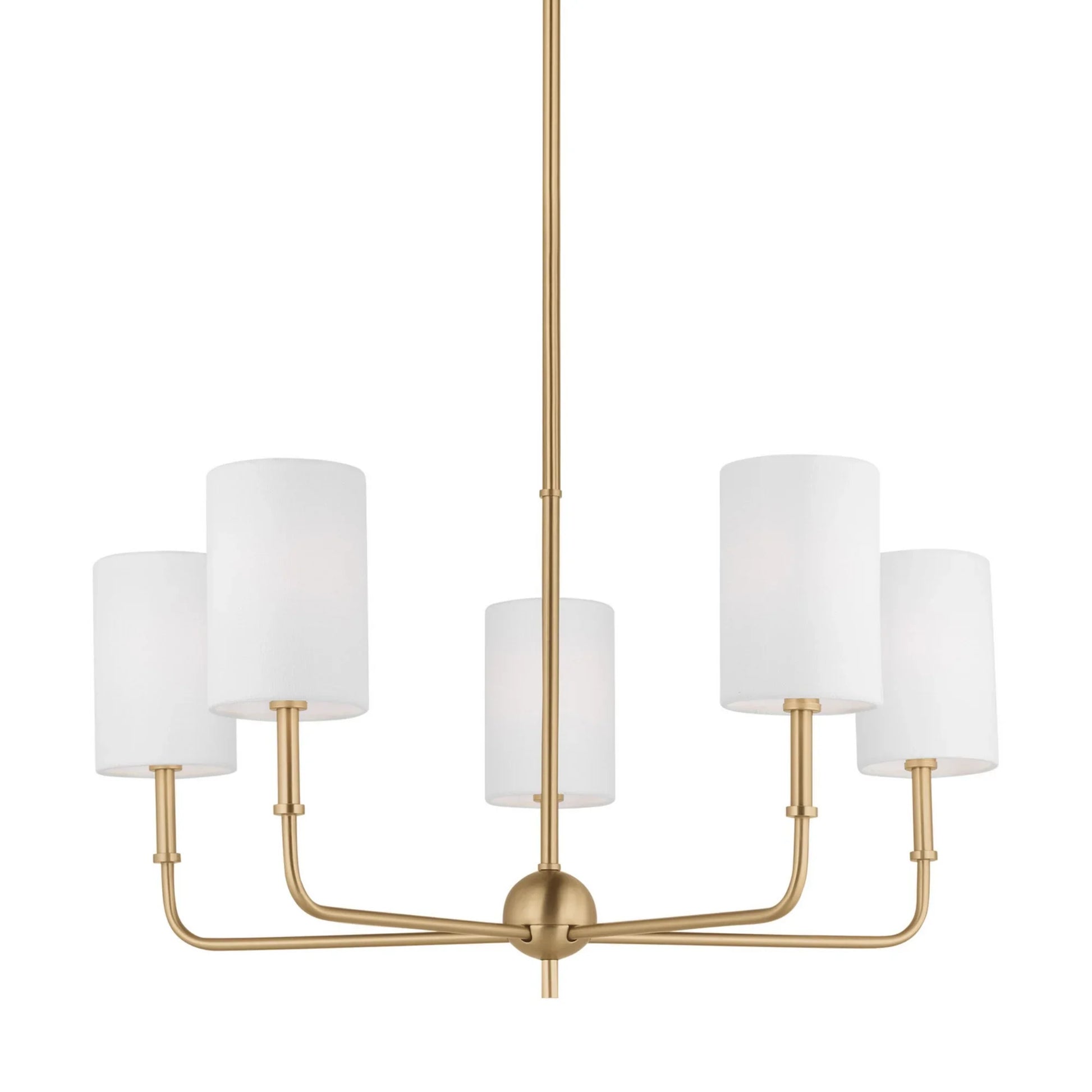 Foxdale 26" 5-Light LED Chandelier, Satin Brass Finish - Bees Lighting