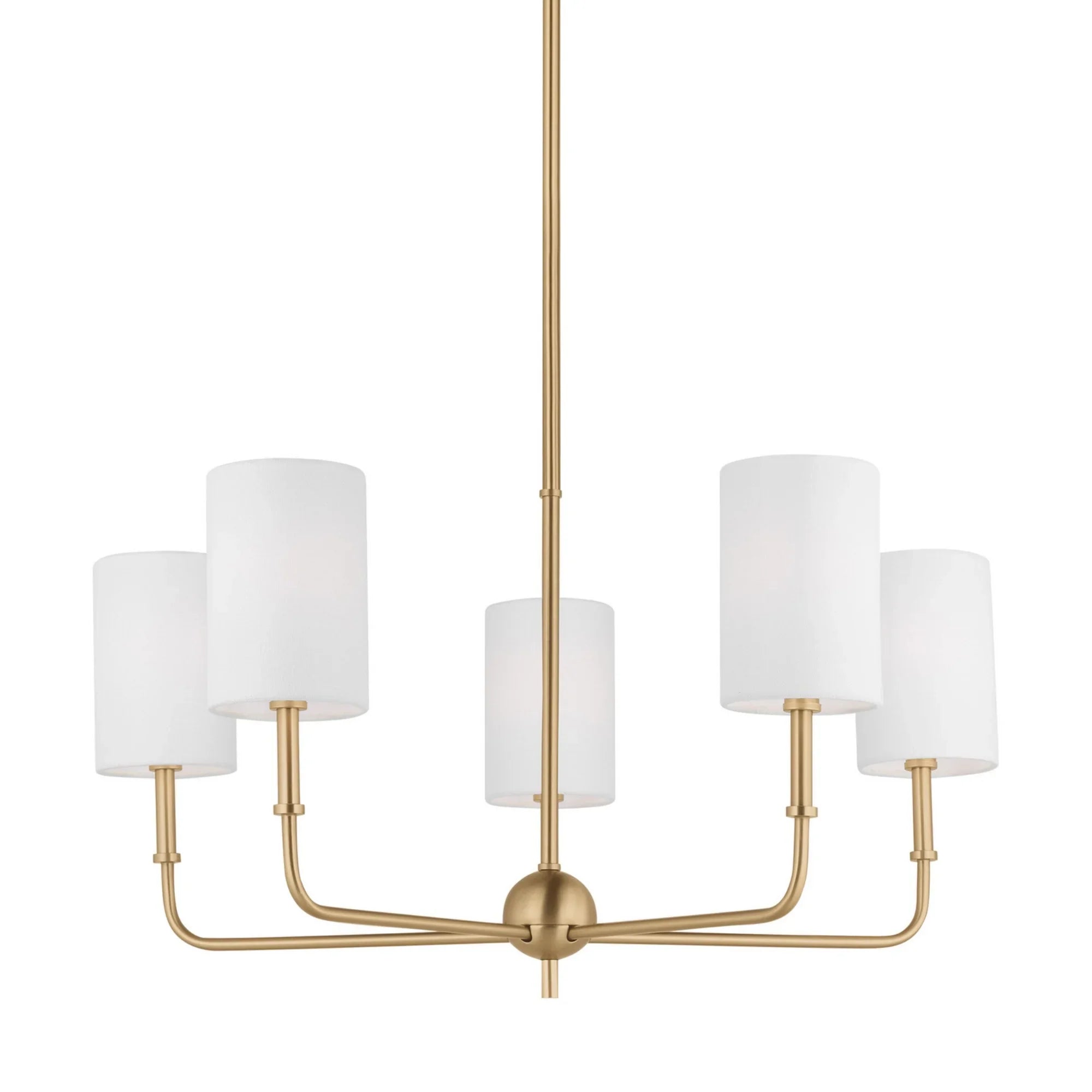 Foxdale 26" 5-Light LED Chandelier, Satin Brass Finish - Bees Lighting