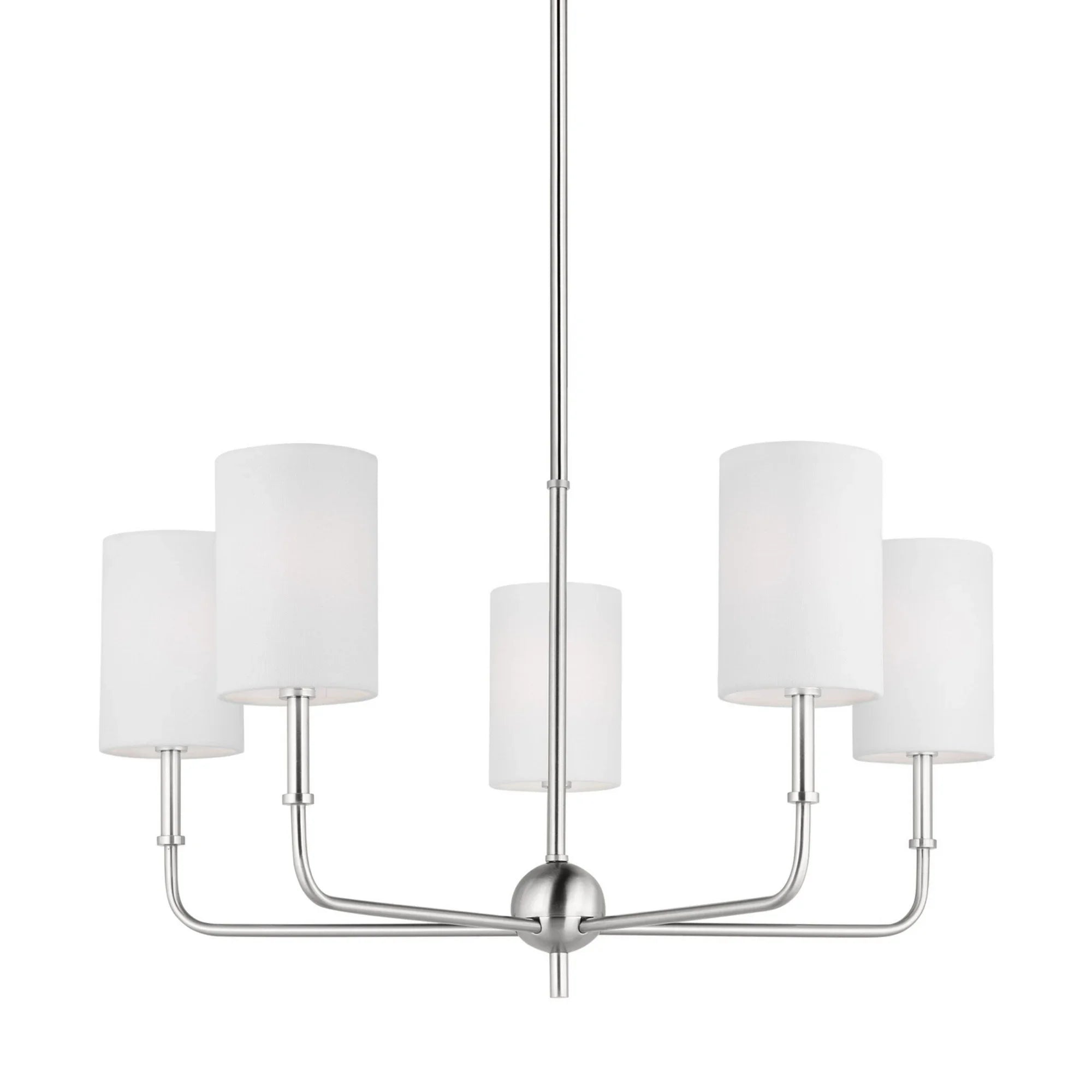 Foxdale 26" 5-Light LED Chandelier, Brushed Nickel Finish - Bees Lighting