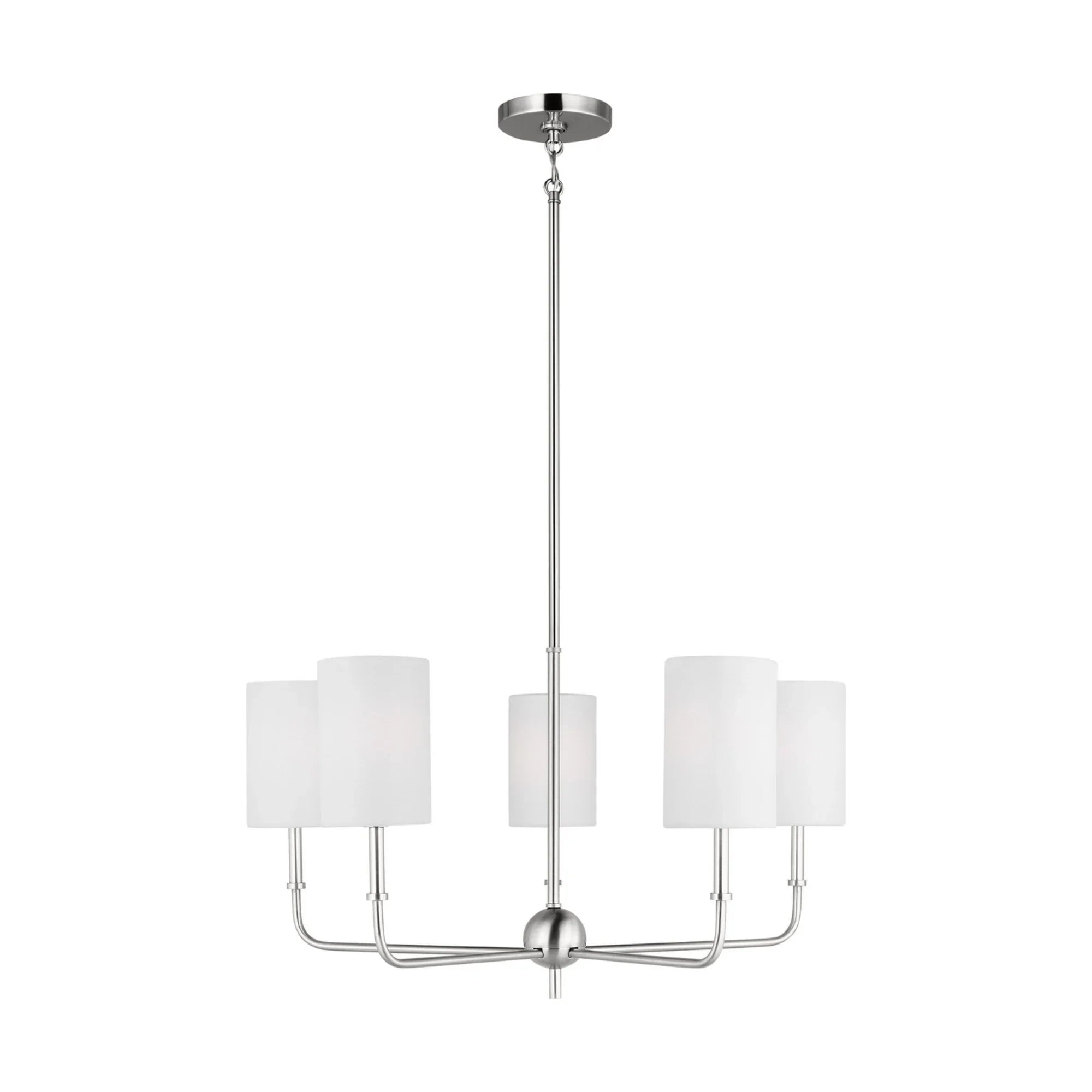Foxdale 26" 5-Light LED Chandelier, Brushed Nickel Finish - Bees Lighting