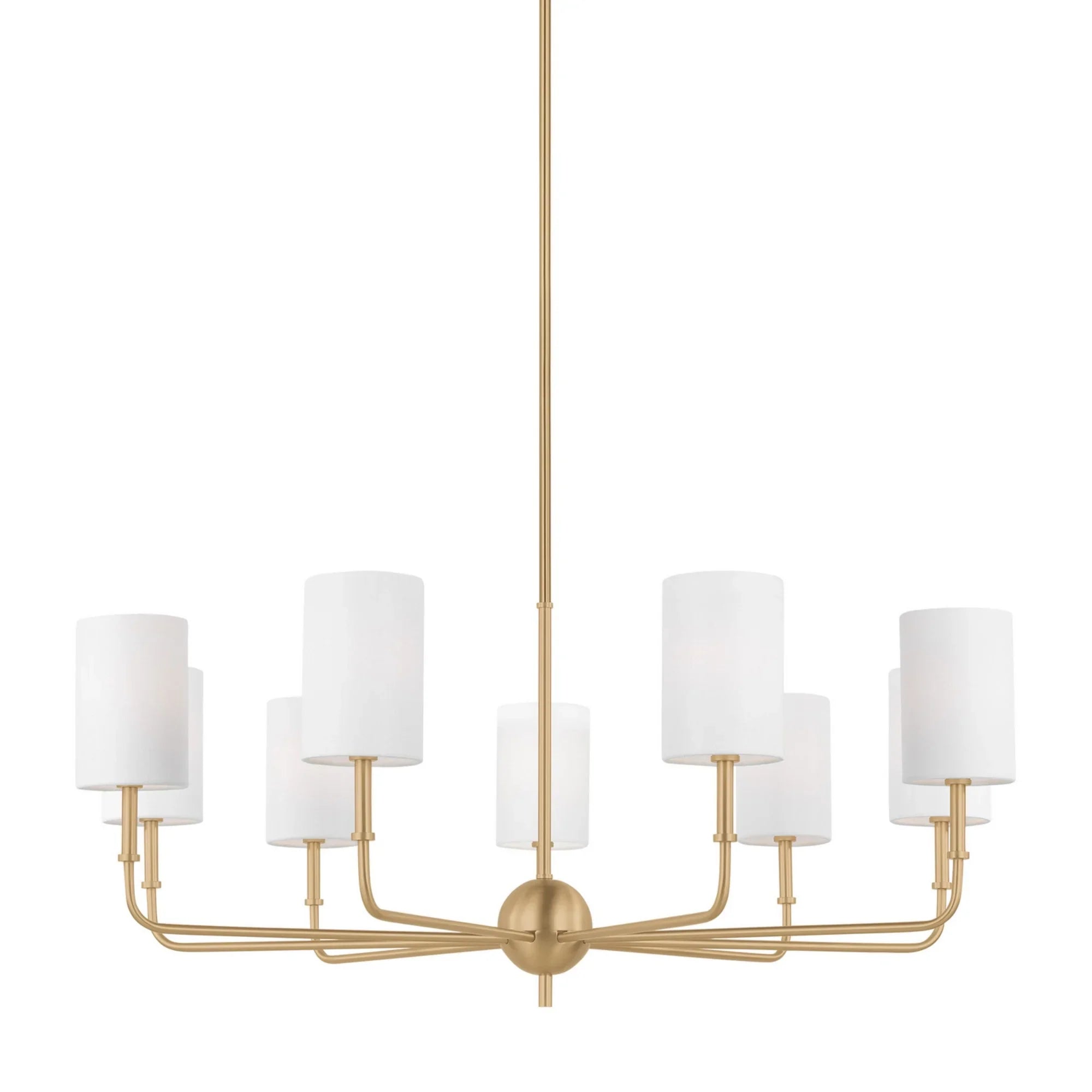Foxdale 36" 9-Light Chandelier, Satin Brass Finish - Bees Lighting