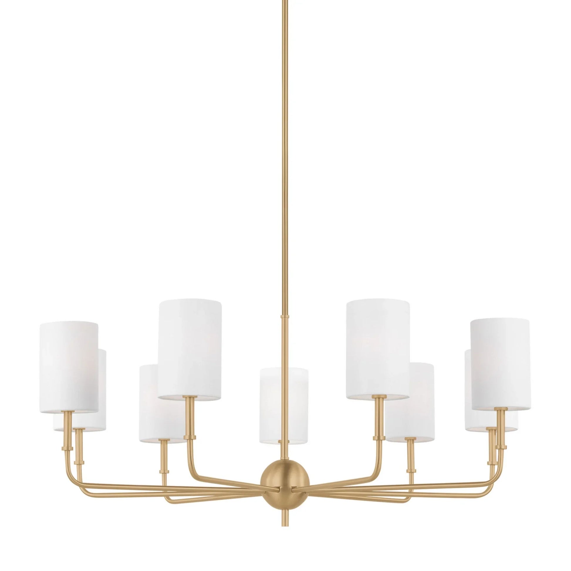 Foxdale 36" 9-Light LED Chandelier, Satin Brass Finish - Bees Lighting