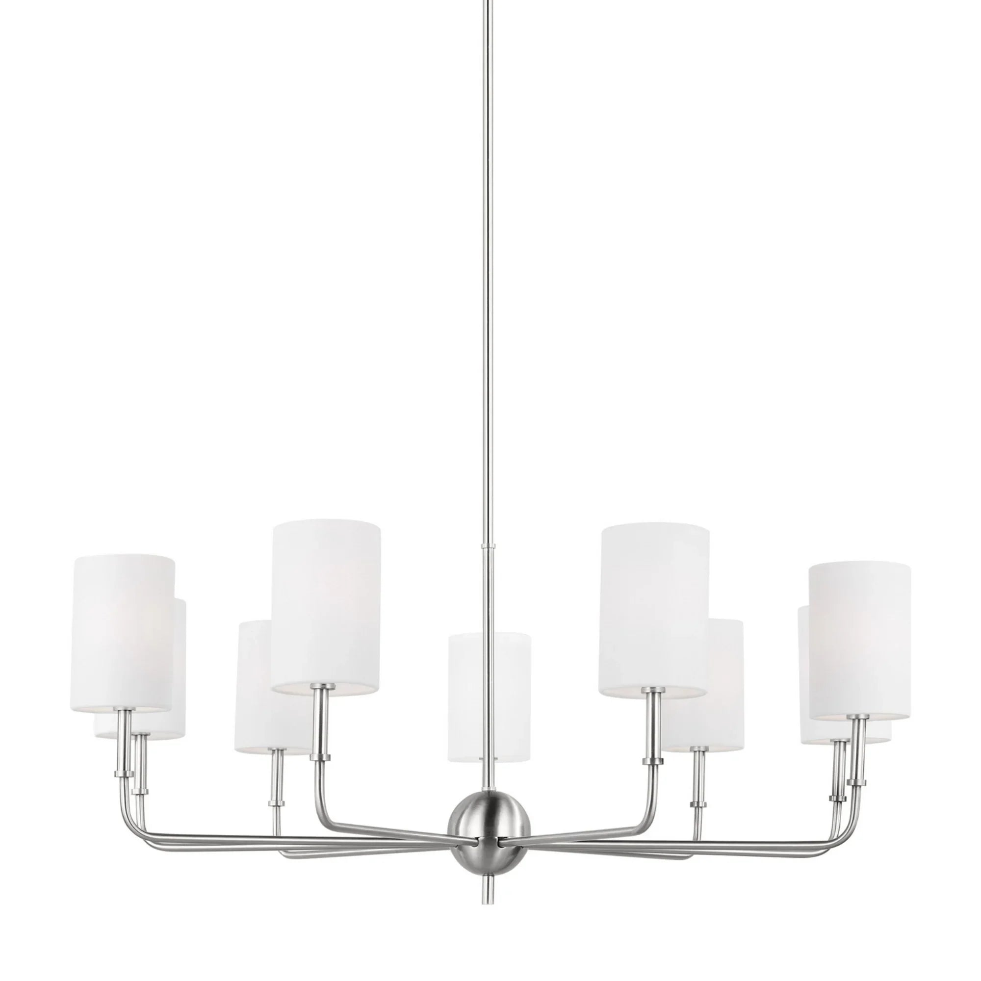 Foxdale 36" 9-Light LED Chandelier, Brushed Nickel Finish - Bees Lighting