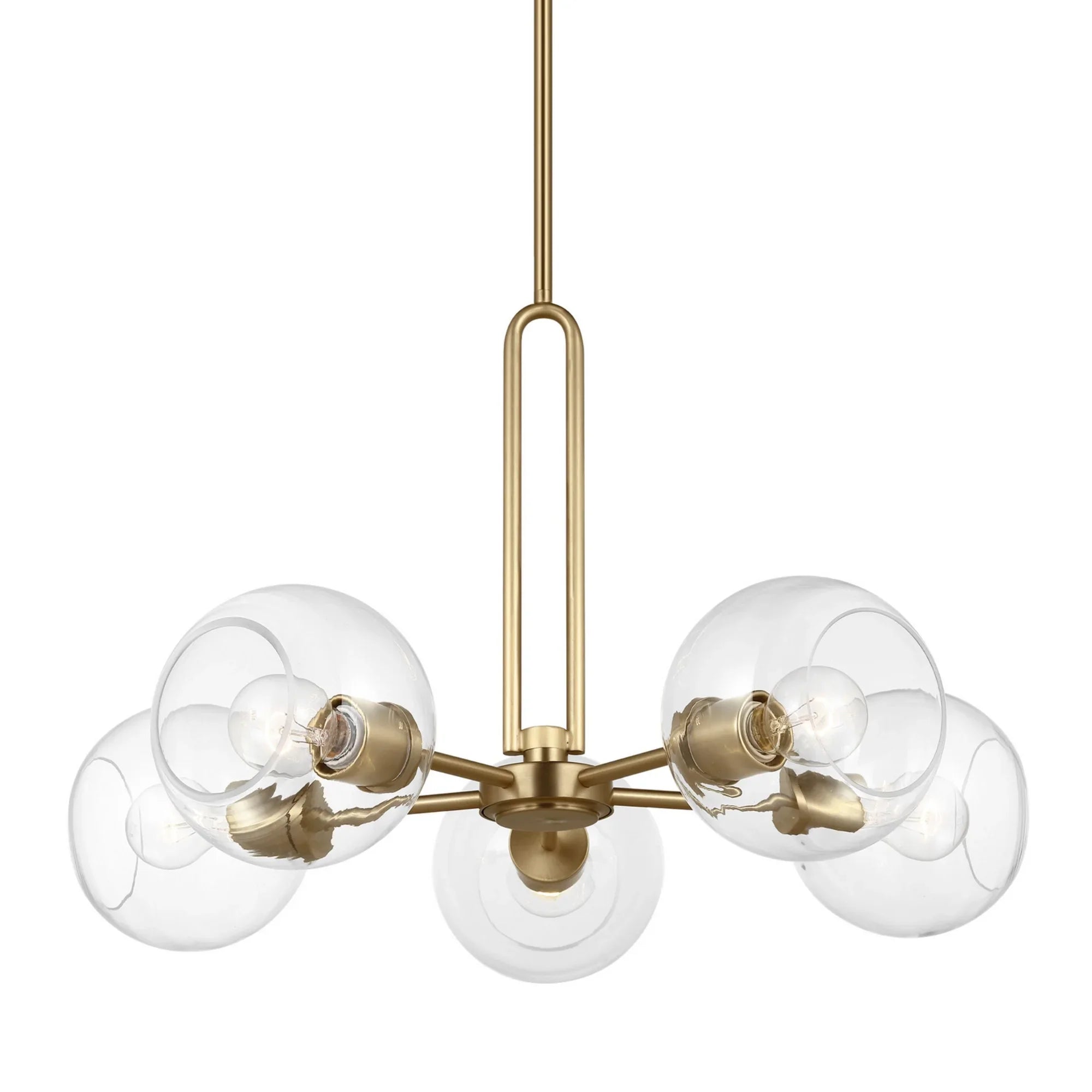 Codyn 26" 5-Light Medium Chandelier, Satin Brass Finish - Bees Lighting