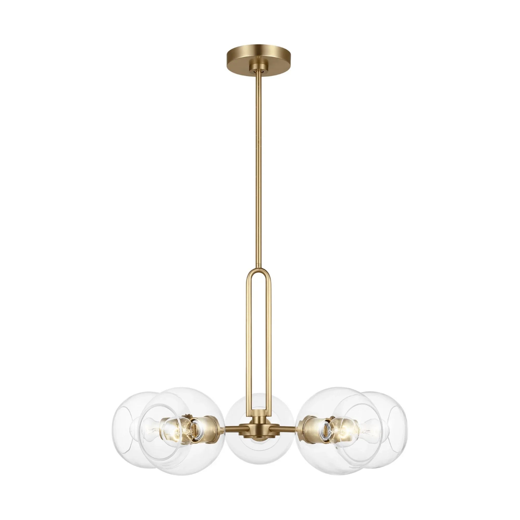 Codyn 26" 5-Light Medium Chandelier, Satin Brass Finish - Bees Lighting