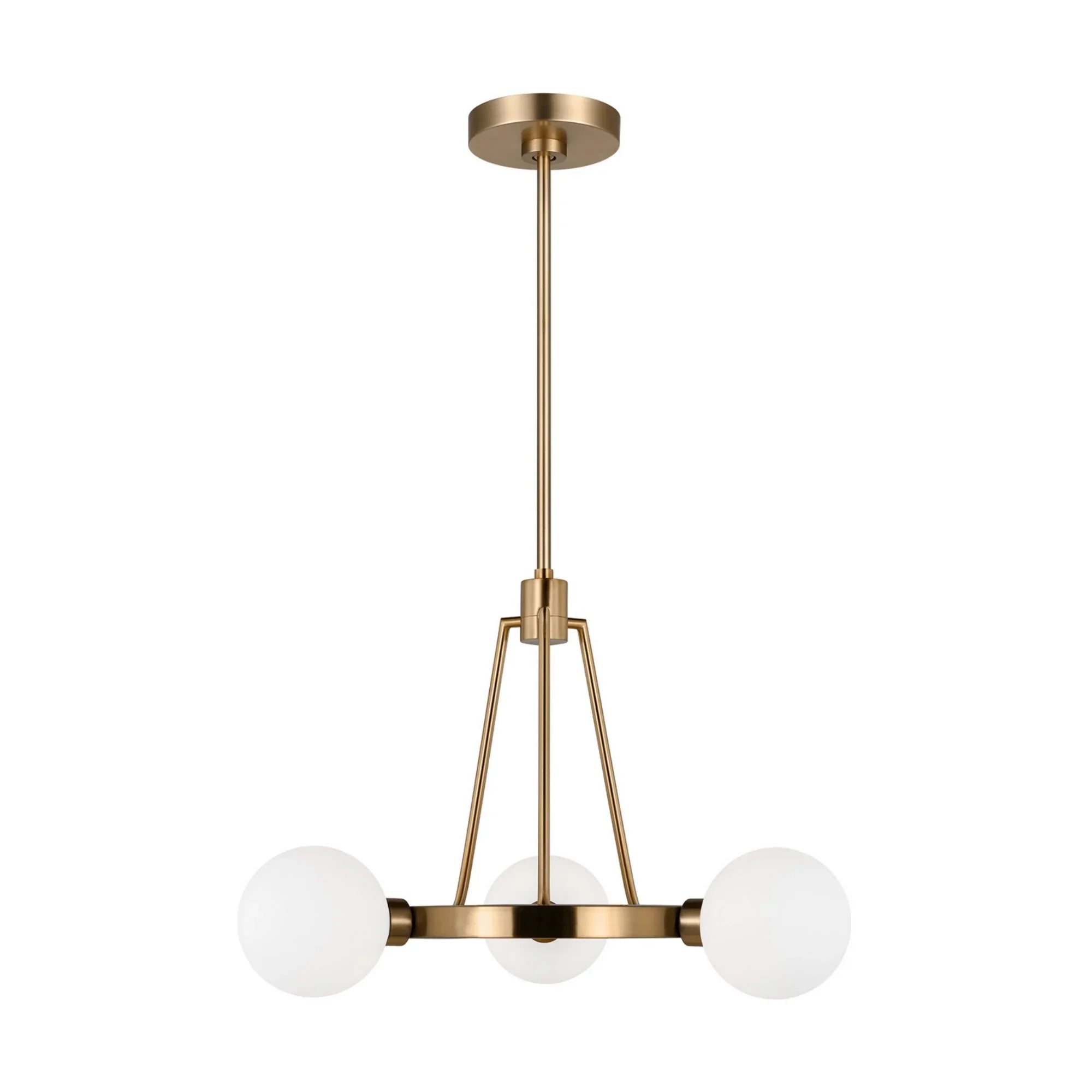 Clybourn 21" 3-Light Chandelier, Satin Brass Finish - Bees Lighting