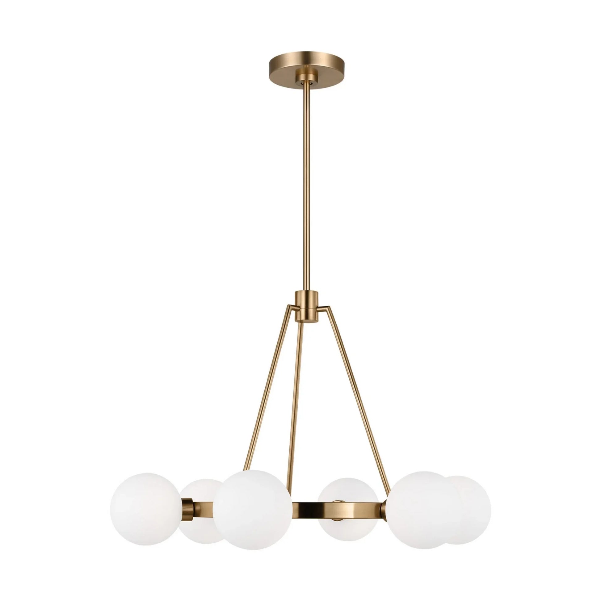 Clybourn 26" 6-Light Chandelier, Satin Brass Finish - Bees Lighting