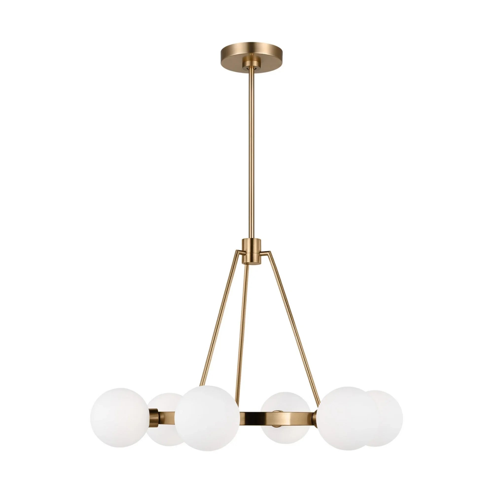 Clybourn 26" 6-Light Chandelier, Satin Brass Finish - Bees Lighting