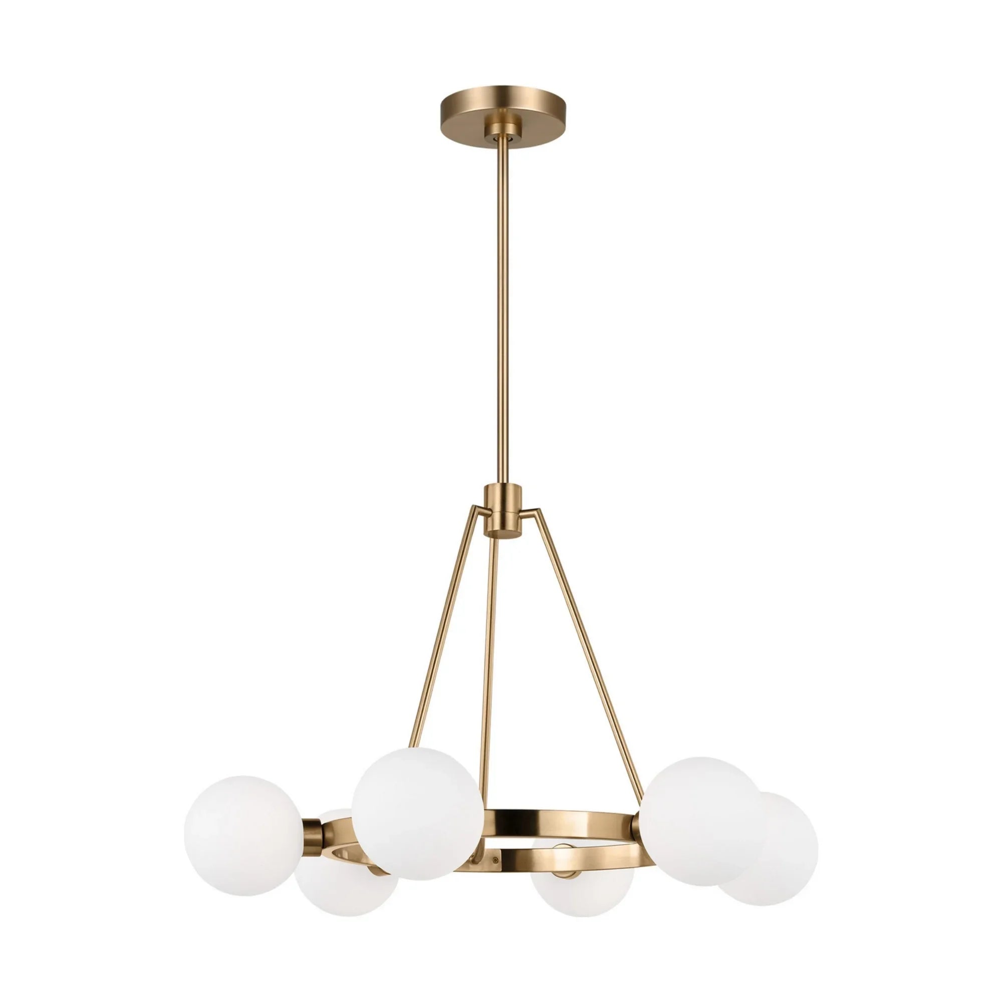 Clybourn 26" 6-Light Chandelier, Satin Brass Finish - Bees Lighting