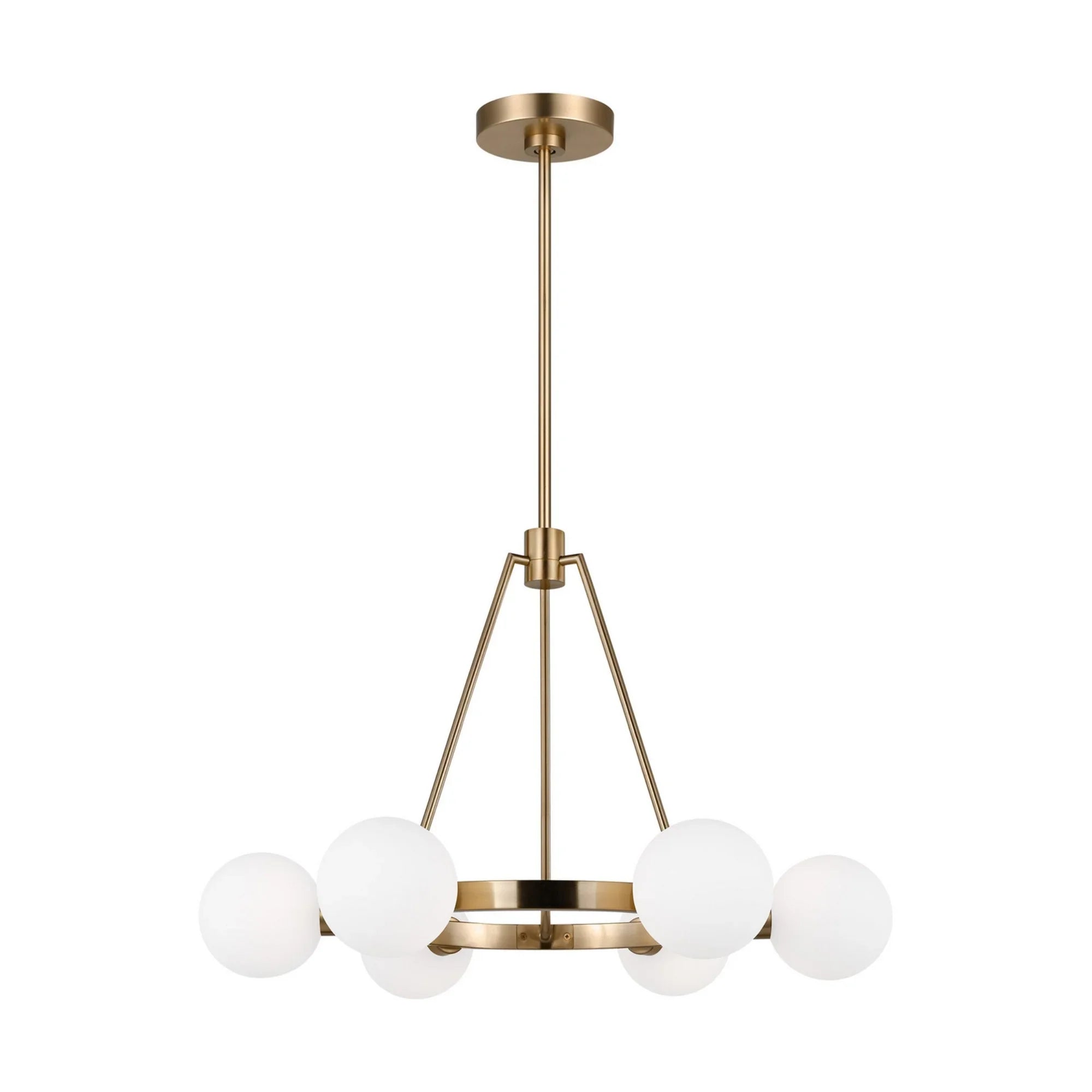 Clybourn 26" 6-Light Chandelier, Satin Brass Finish - Bees Lighting