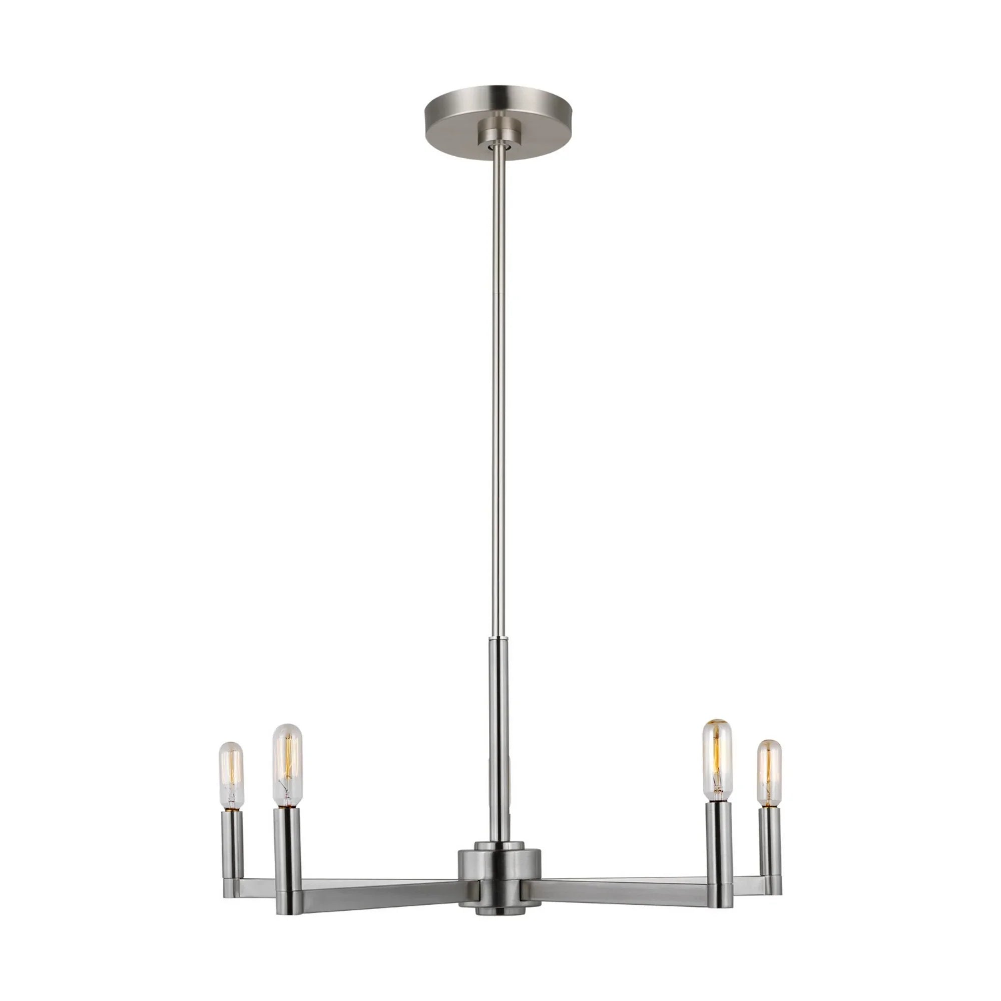 Fullton 24" 5-Light Chandelier, Brushed Nickel Finish - Bees Lighting