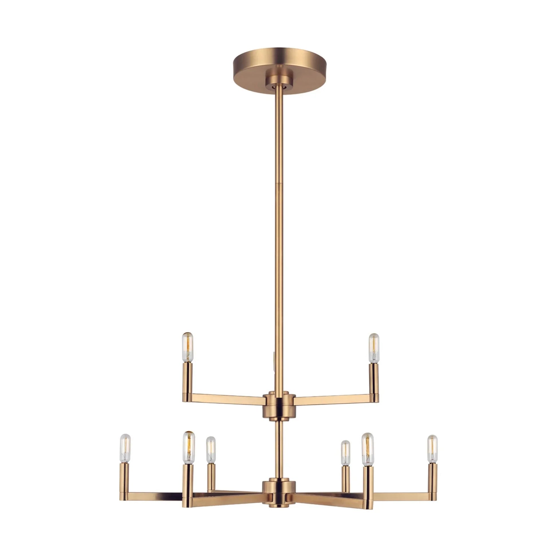 Fullton 30" 9-Light Chandelier, Satin Brass Finish - Bees Lighting