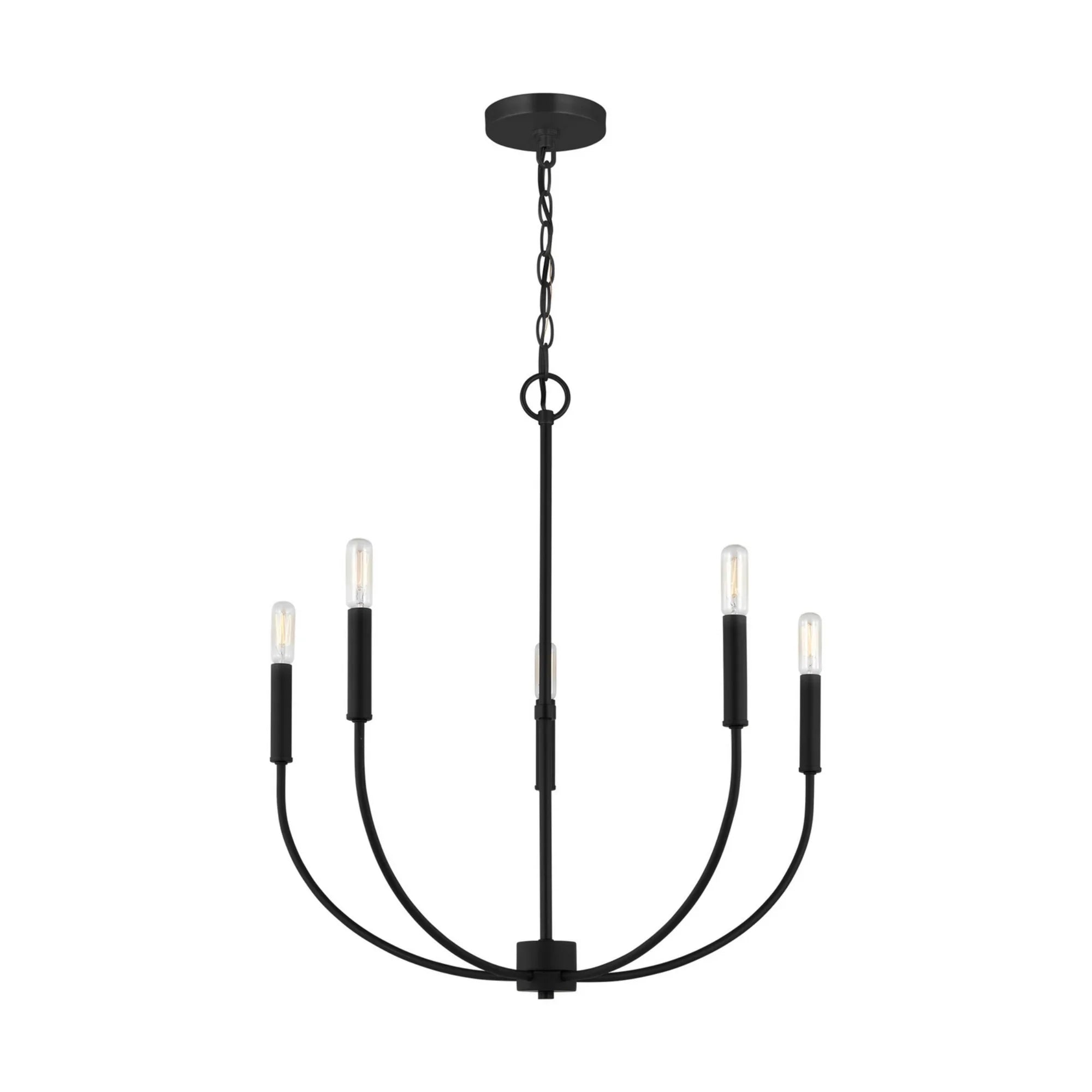 Greenwich 24" 5-Light Chandelier, Midnight Black Finish - Bees Lighting