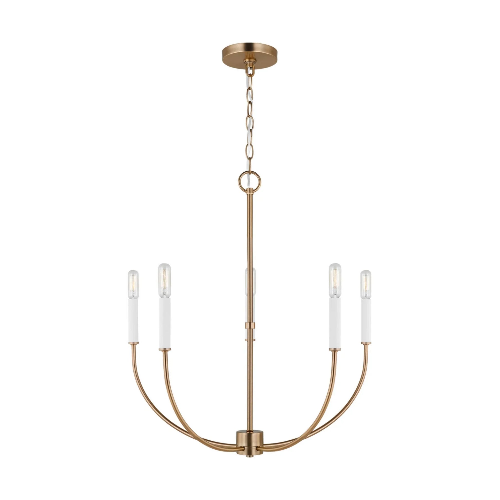 Greenwich 24" 5-Light Chandelier, Satin Brass Finish - Bees Lighting