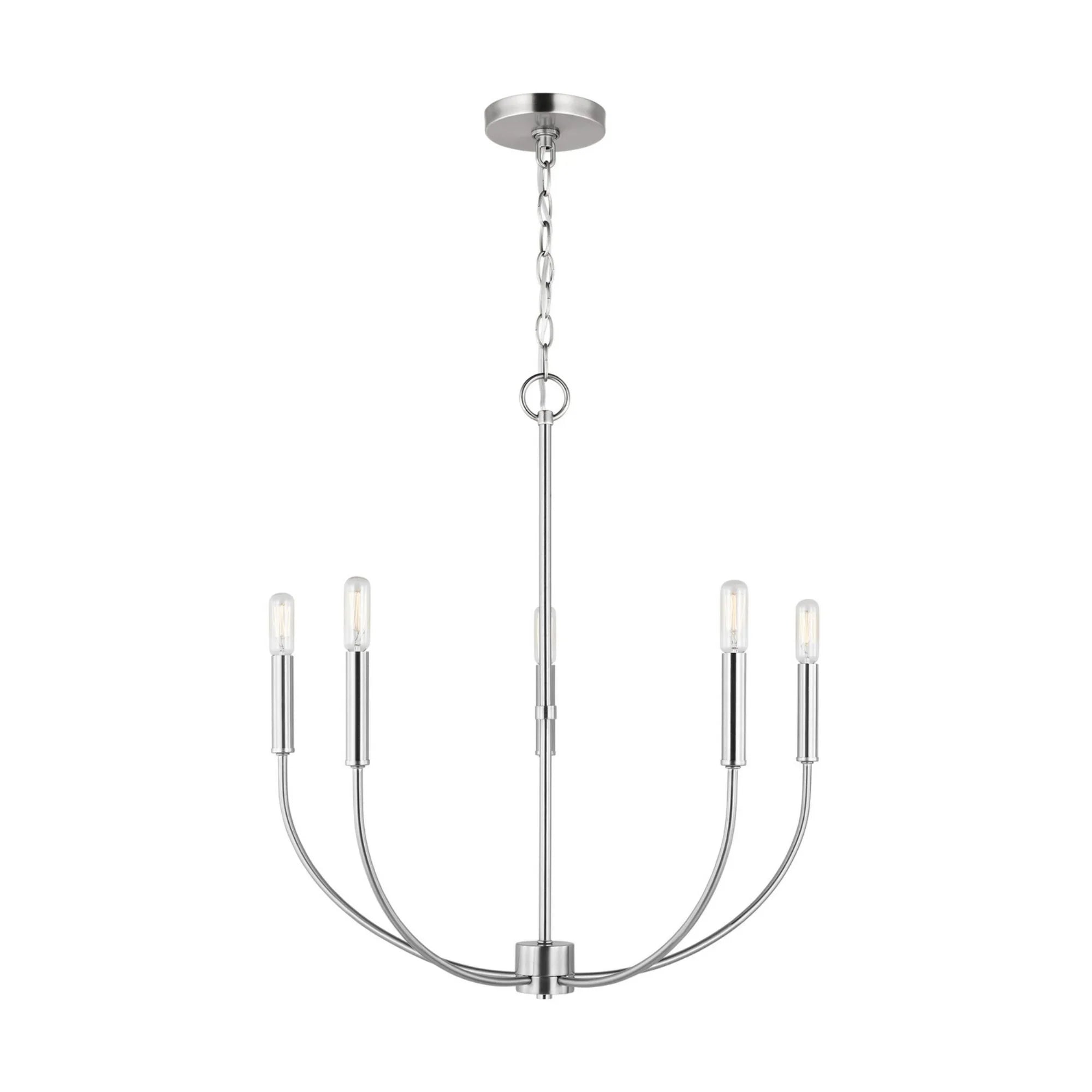 Greenwich 24" 5-Light Chandelier, Brushed Nickel Finish - Bees Lighting