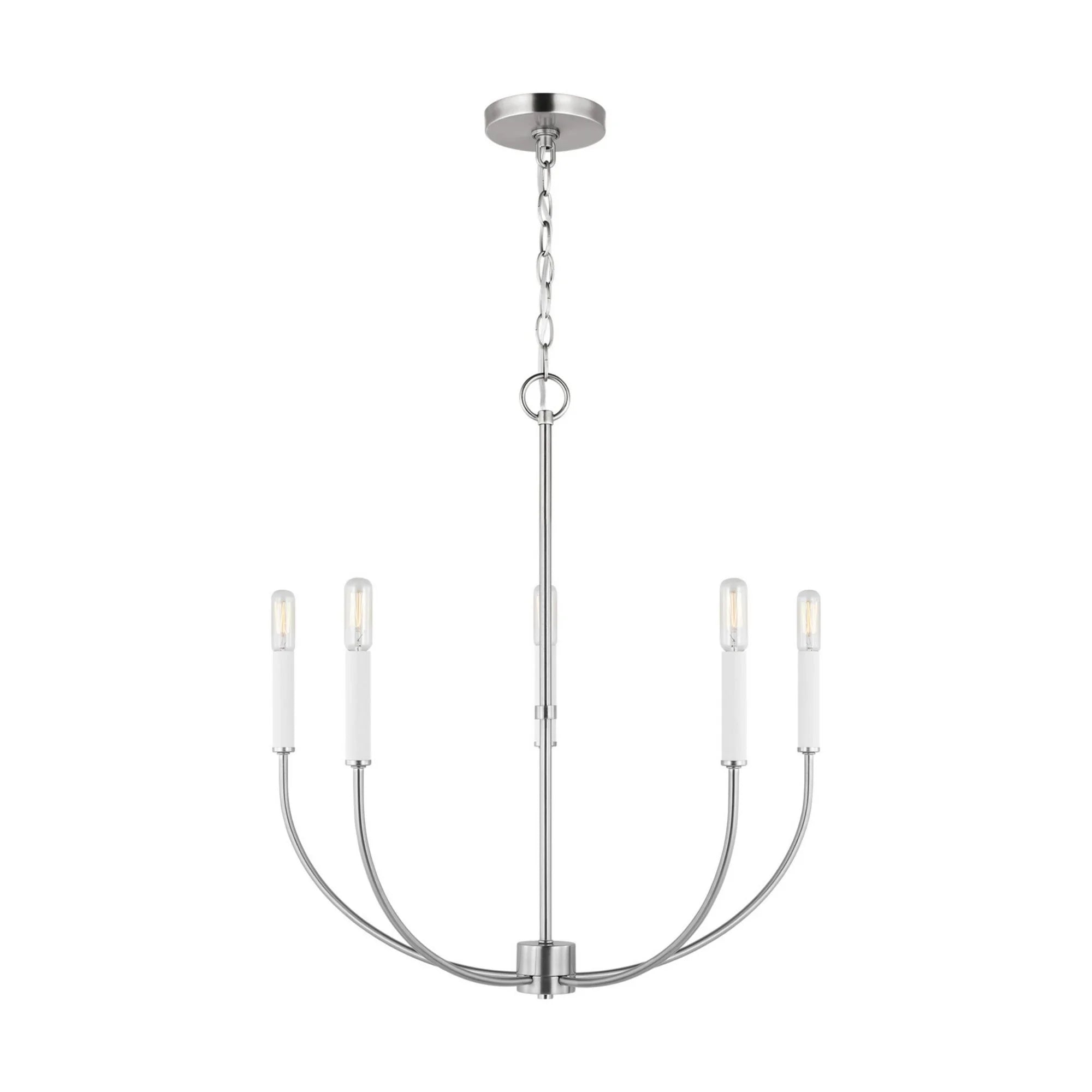 Greenwich 24" 5-Light Chandelier, Brushed Nickel Finish - Bees Lighting
