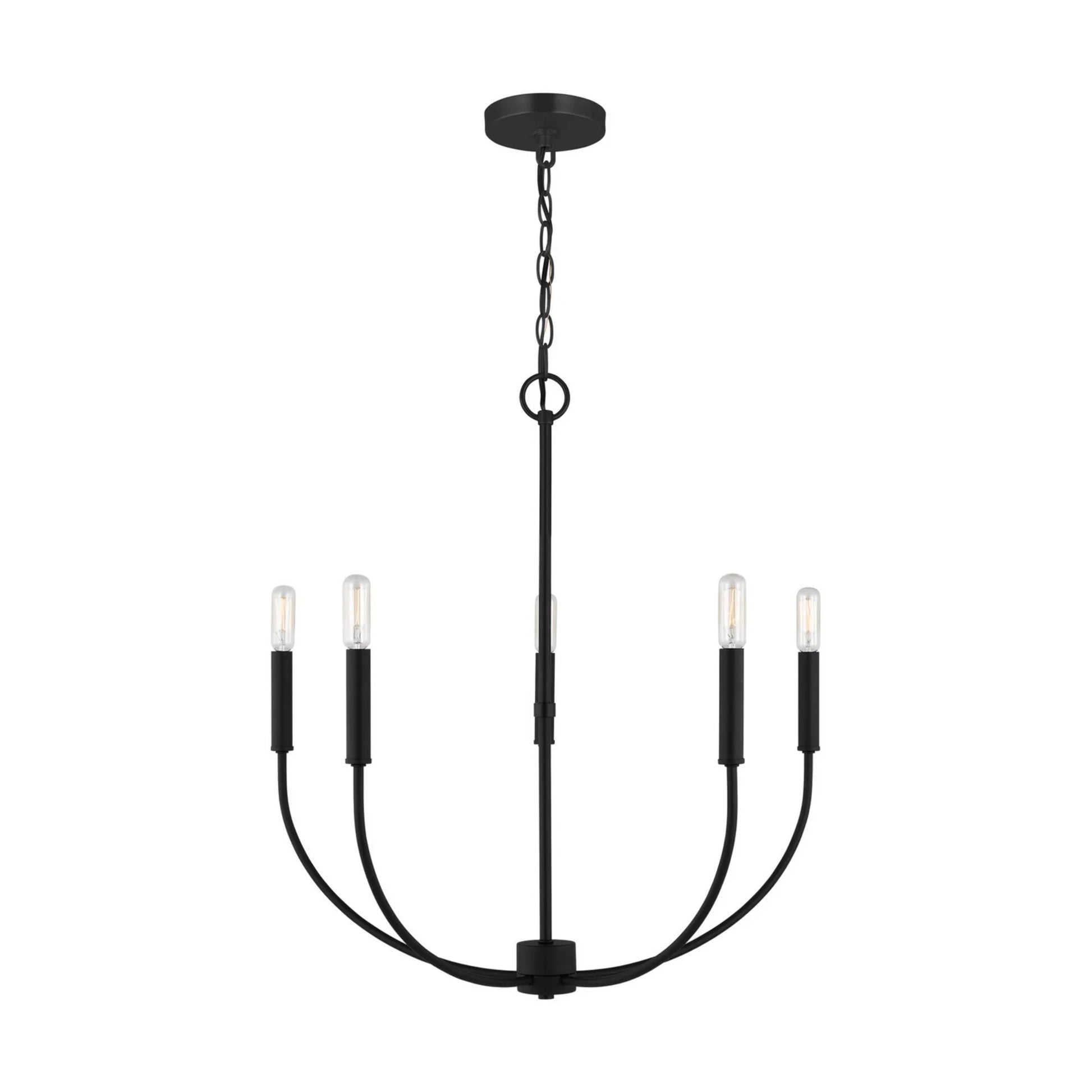 Greenwich 24" 5-Light LED Chandelier, Midnight Black Finish - Bees Lighting