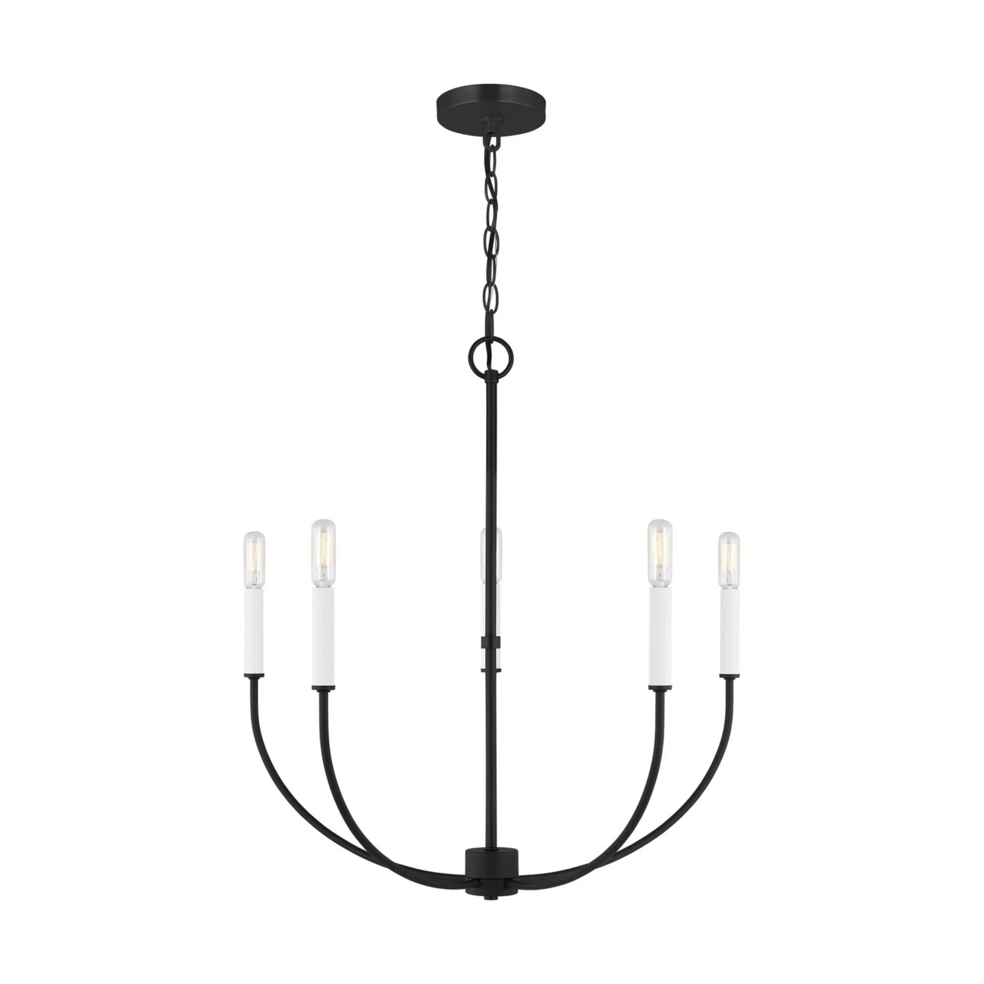 Greenwich 24" 5-Light LED Chandelier, Midnight Black Finish - Bees Lighting